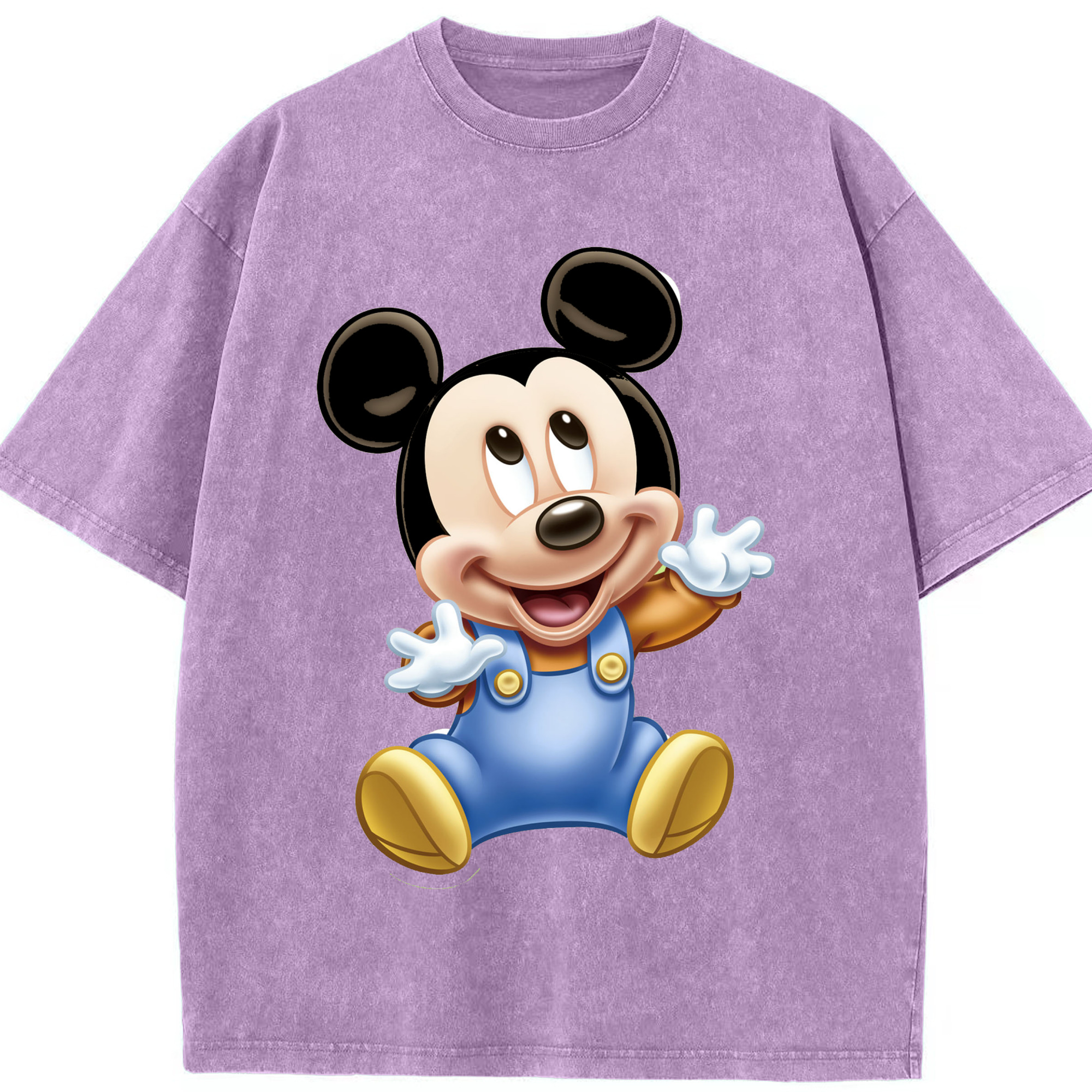（画像用） ミッキーマウス Mickey Mouse 綿100% ヴィンテージ風 半袖Tシャツ（フロントプリント）