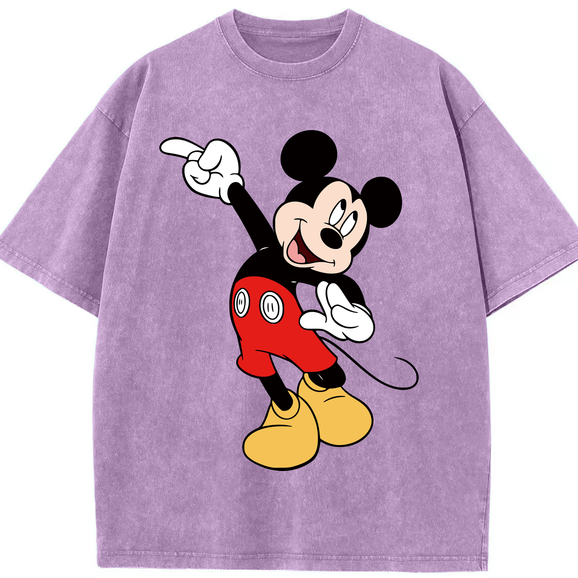 （画像用） ミッキーマウス Mickey Mouse 綿100% ヴィンテージ風 半袖Tシャツ（フロントプリント）