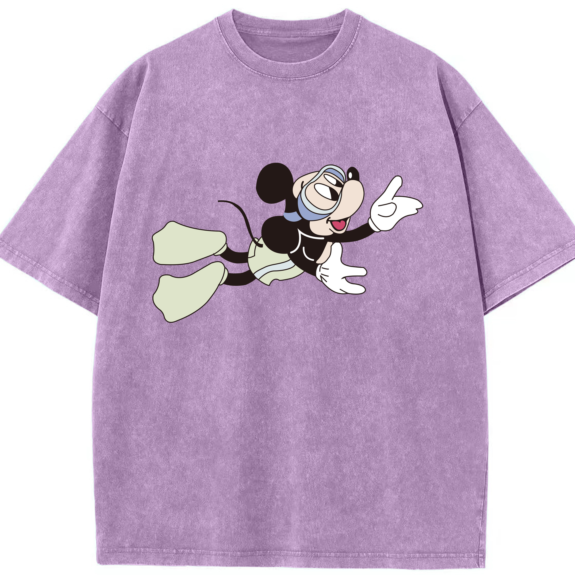 （画像用） ミッキーマウス Mickey Mouse 綿100% ヴィンテージ風 半袖Tシャツ（フロントプリント）