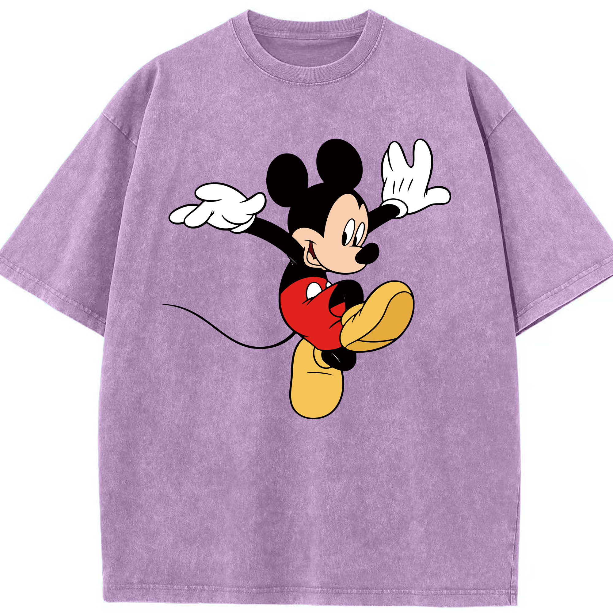 （画像用） ミッキーマウス Mickey Mouse 綿100% ヴィンテージ風 半袖Tシャツ（フロントプリント）