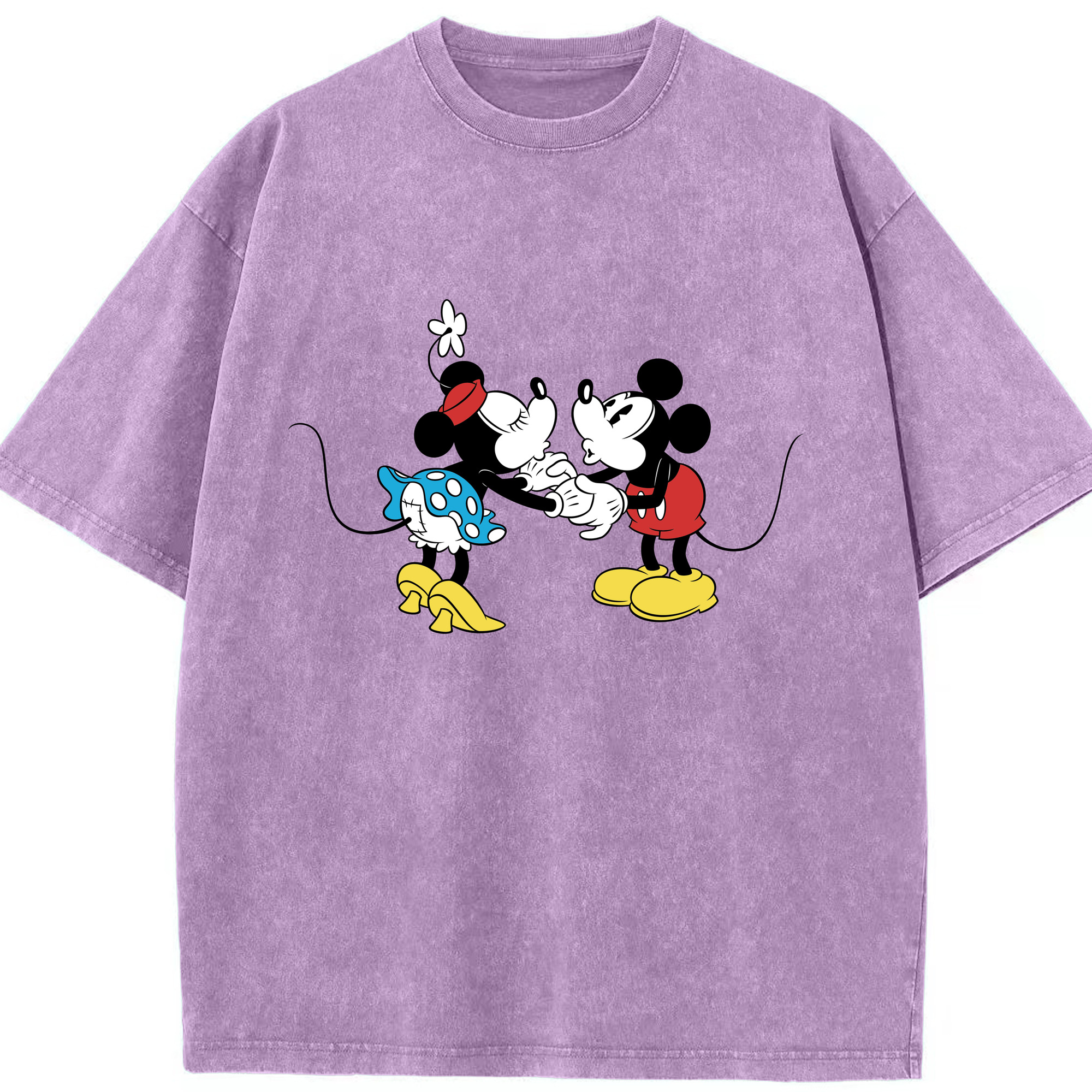 （画像用） ミッキーマウス Mickey Mouse 綿100% ヴィンテージ風 半袖Tシャツ（フロントプリント）