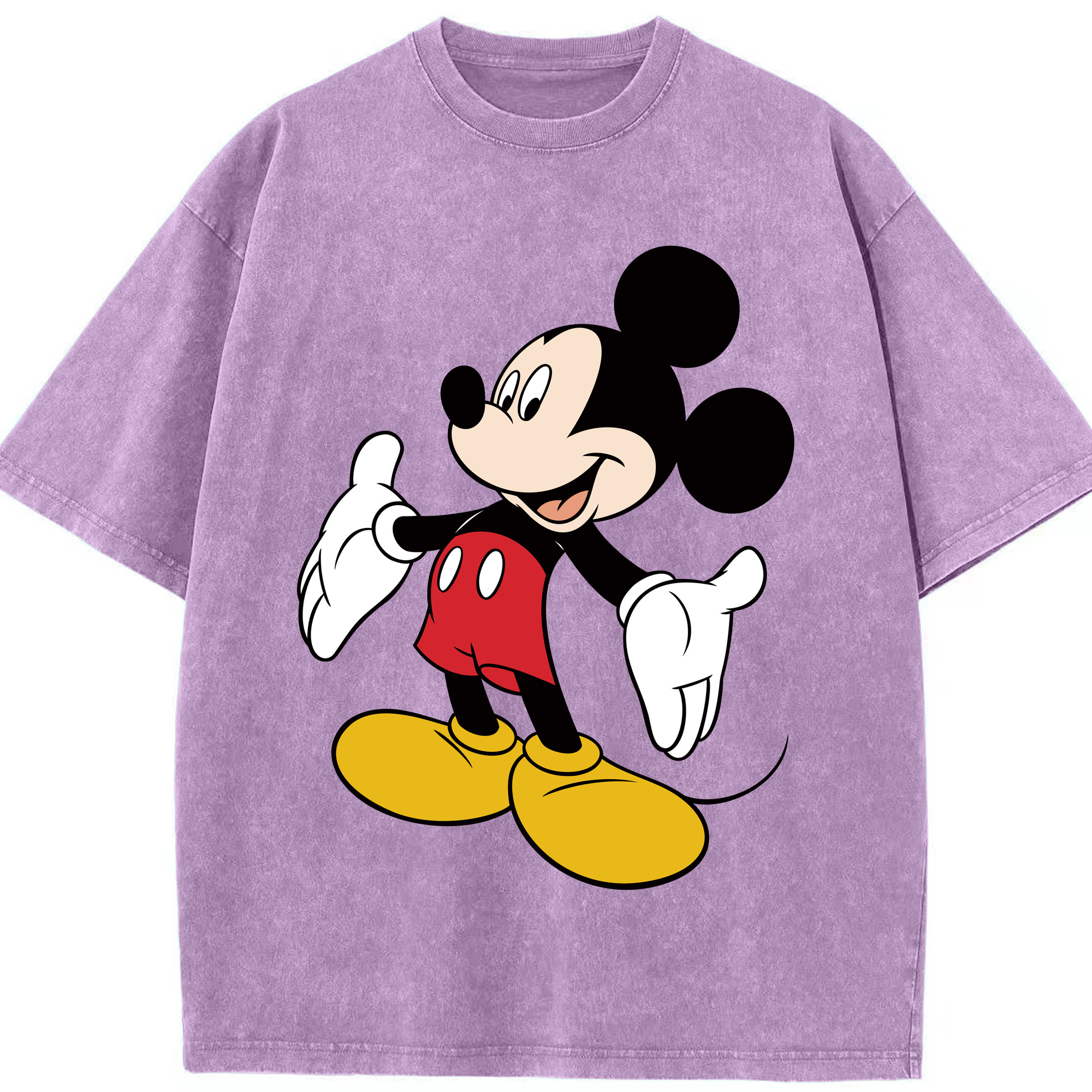 （画像用） ミッキーマウス Mickey Mouse 綿100% ヴィンテージ風 半袖Tシャツ（フロントプリント）