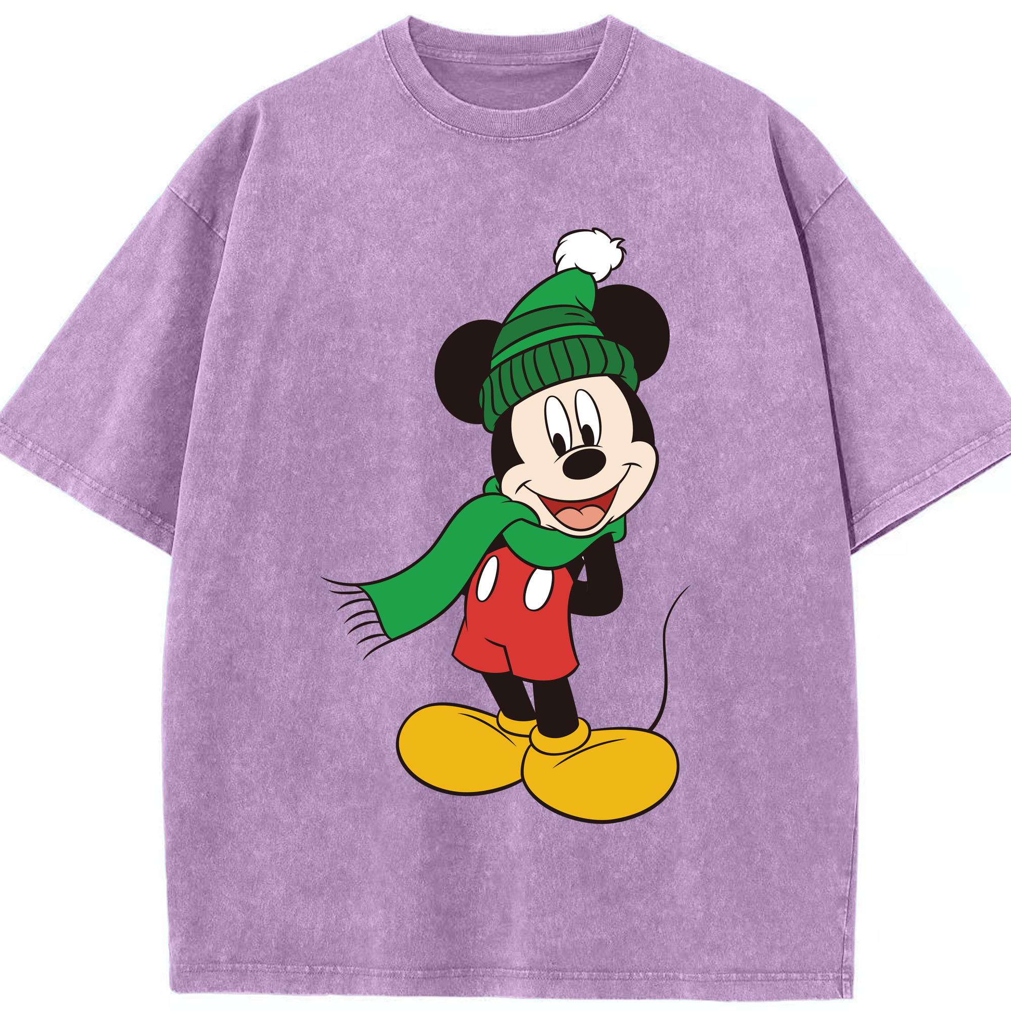 （画像用） ミッキーマウス Mickey Mouse 綿100% ヴィンテージ風 半袖Tシャツ（フロントプリント）