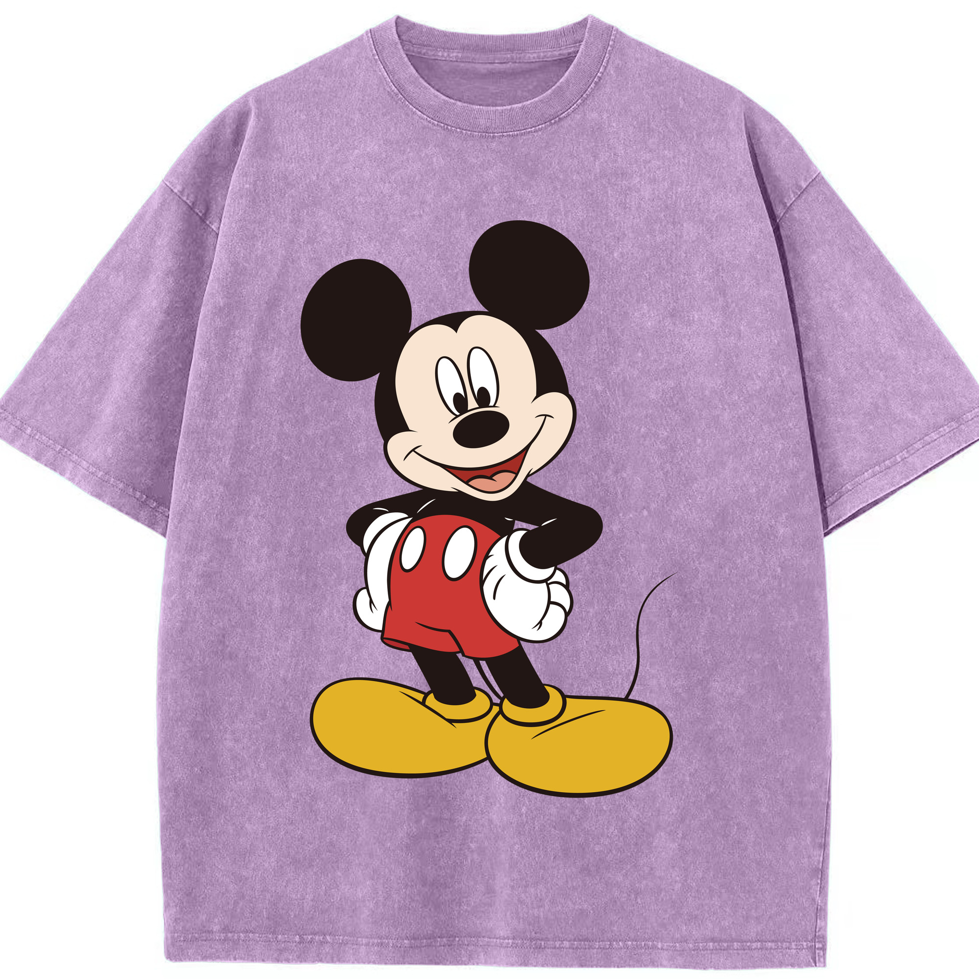 （画像用） ミッキーマウス Mickey Mouse 綿100% ヴィンテージ風 半袖Tシャツ（フロントプリント）