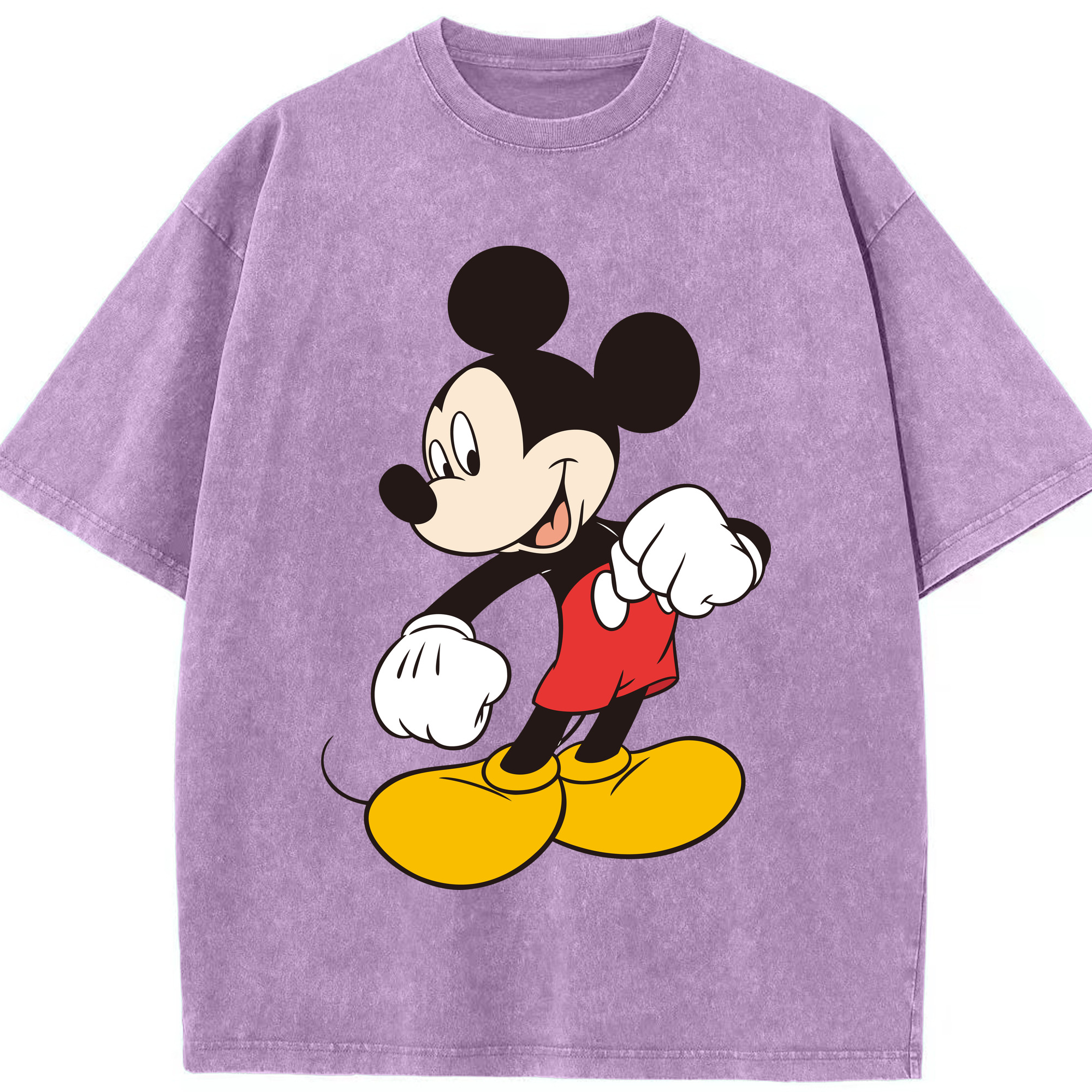 （画像用） ミッキーマウス Mickey Mouse 綿100% ヴィンテージ風 半袖Tシャツ（フロントプリント）