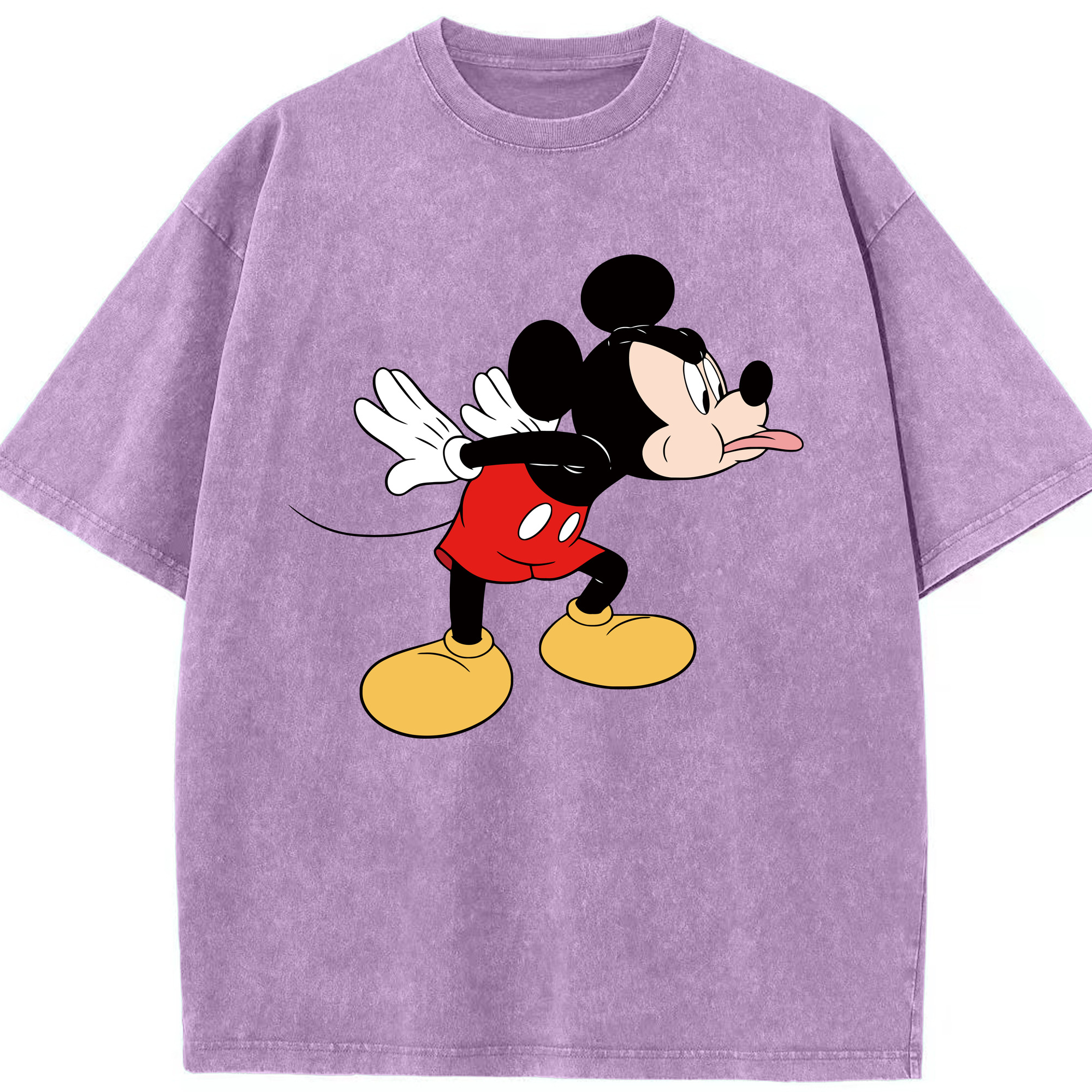 （画像用） ミッキーマウス Mickey Mouse 綿100% ヴィンテージ風 半袖Tシャツ（フロントプリント）
