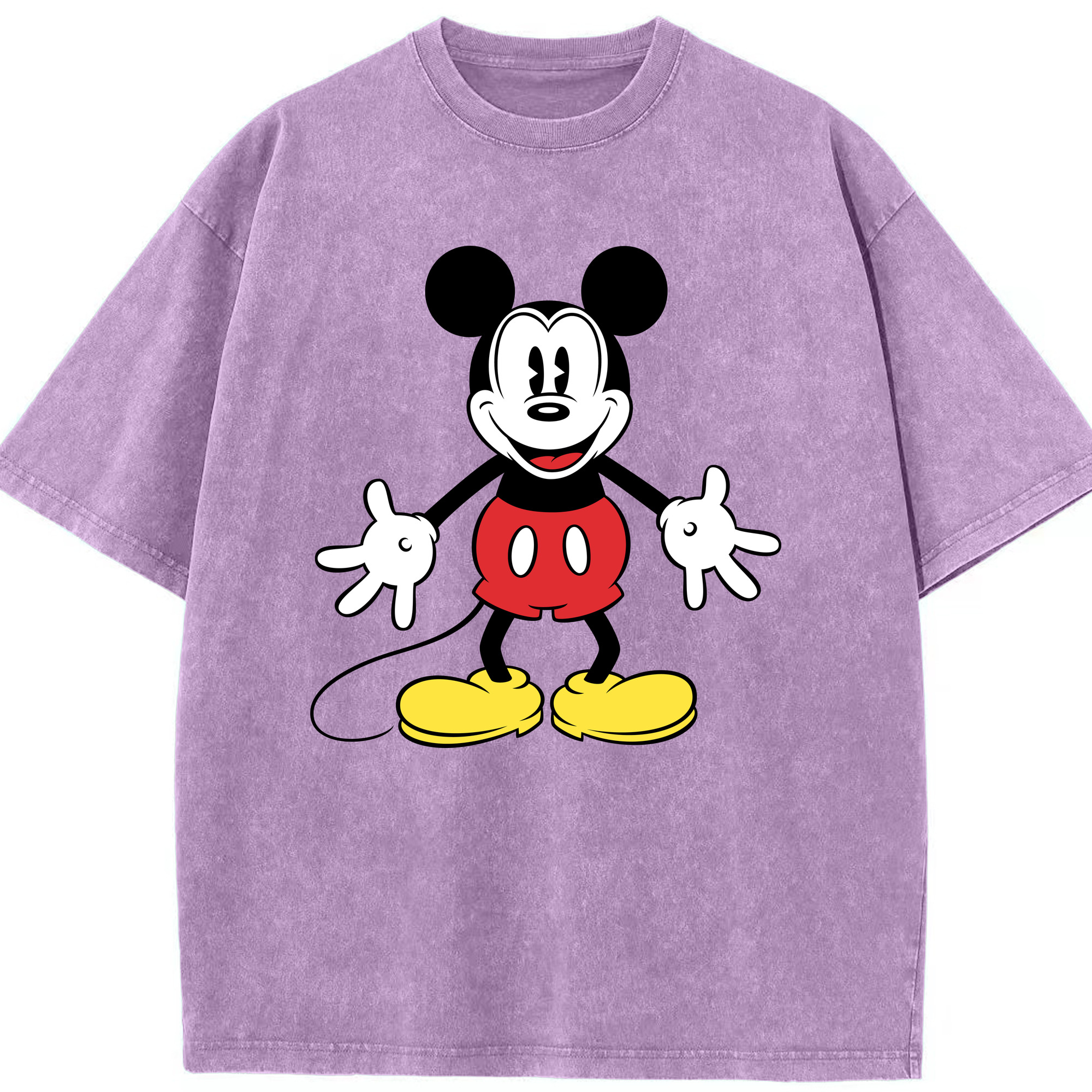 （画像用） ミッキーマウス Mickey Mouse 綿100% ヴィンテージ風 半袖Tシャツ（フロントプリント）