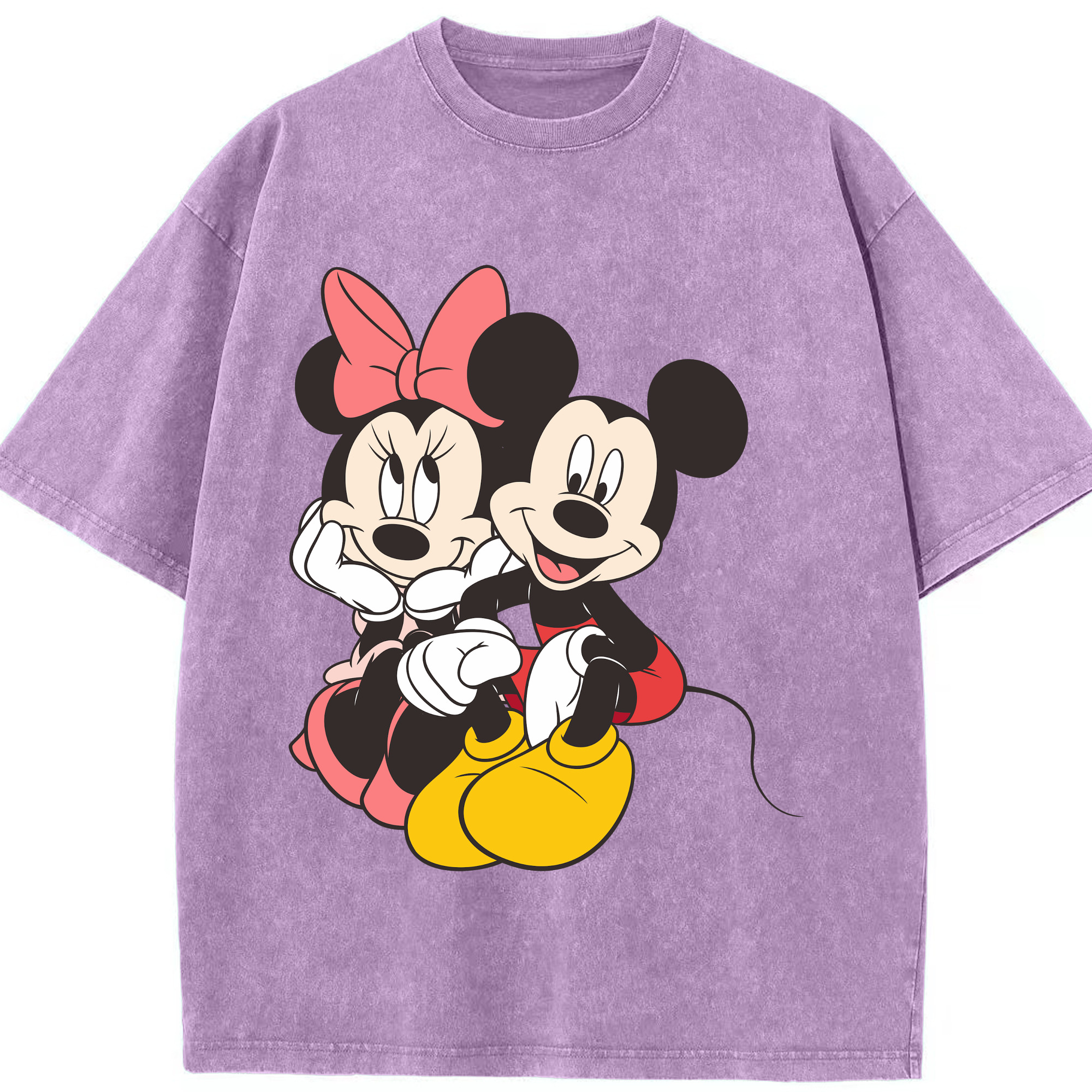 （画像用） ミッキーマウス Mickey Mouse 綿100% ヴィンテージ風 半袖Tシャツ（フロントプリント）