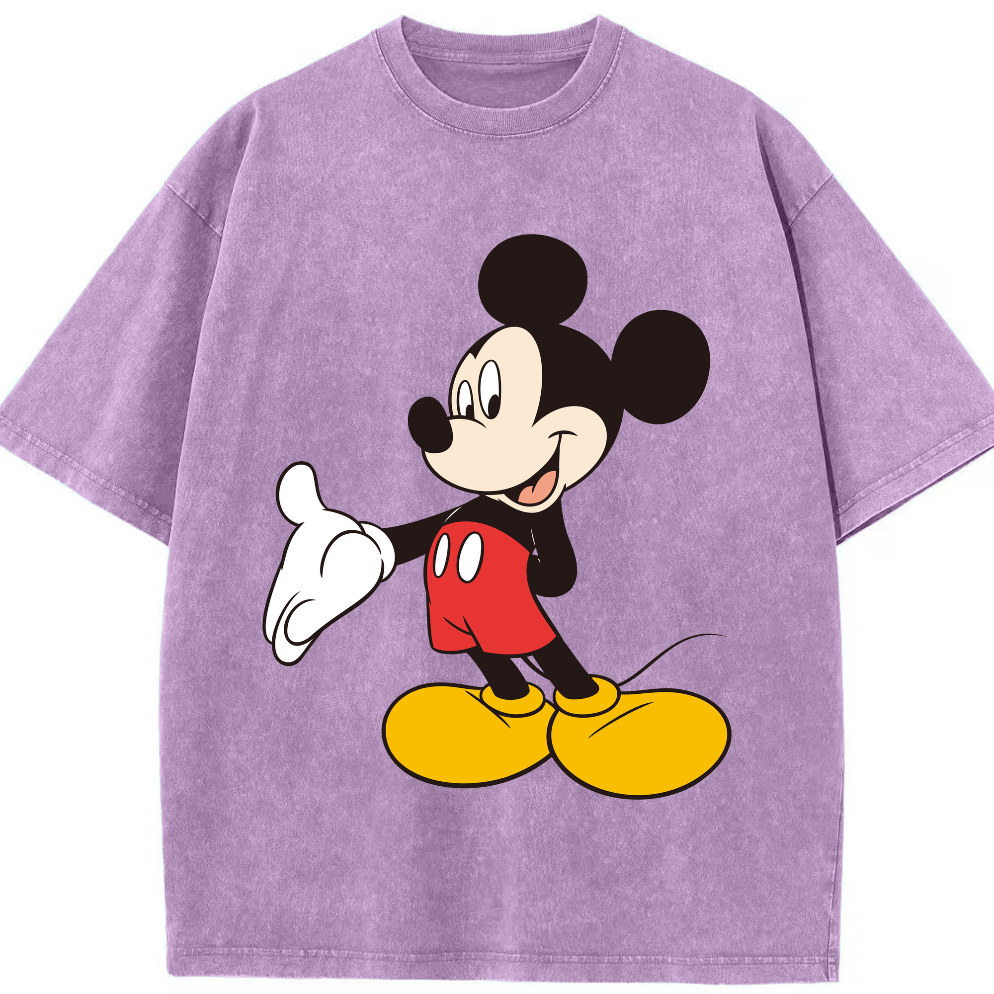 （画像用） ミッキーマウス Mickey Mouse 綿100% ヴィンテージ風 半袖Tシャツ（フロントプリント）
