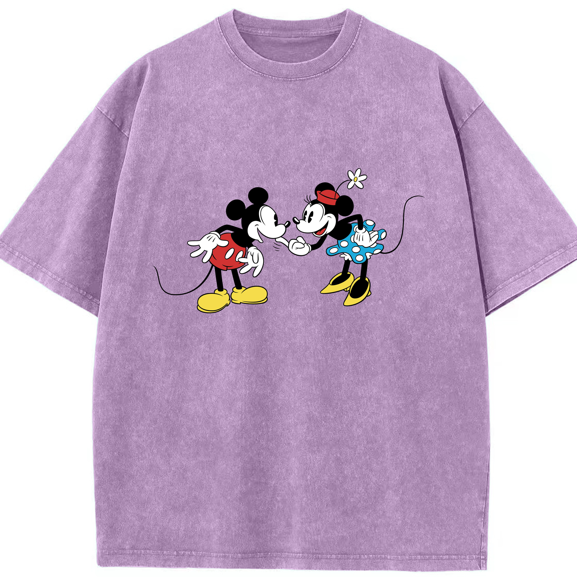 （画像用） ミッキーマウス Mickey Mouse 綿100% ヴィンテージ風 半袖Tシャツ（フロントプリント）