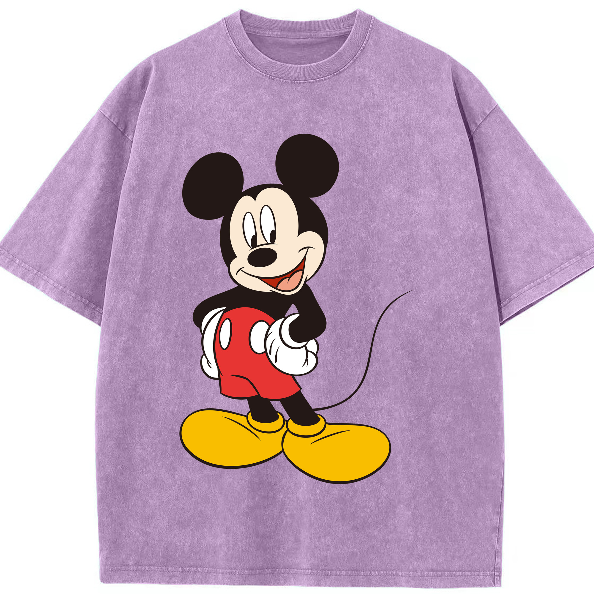 （画像用） ミッキーマウス Mickey Mouse 綿100% ヴィンテージ風 半袖Tシャツ（フロントプリント）