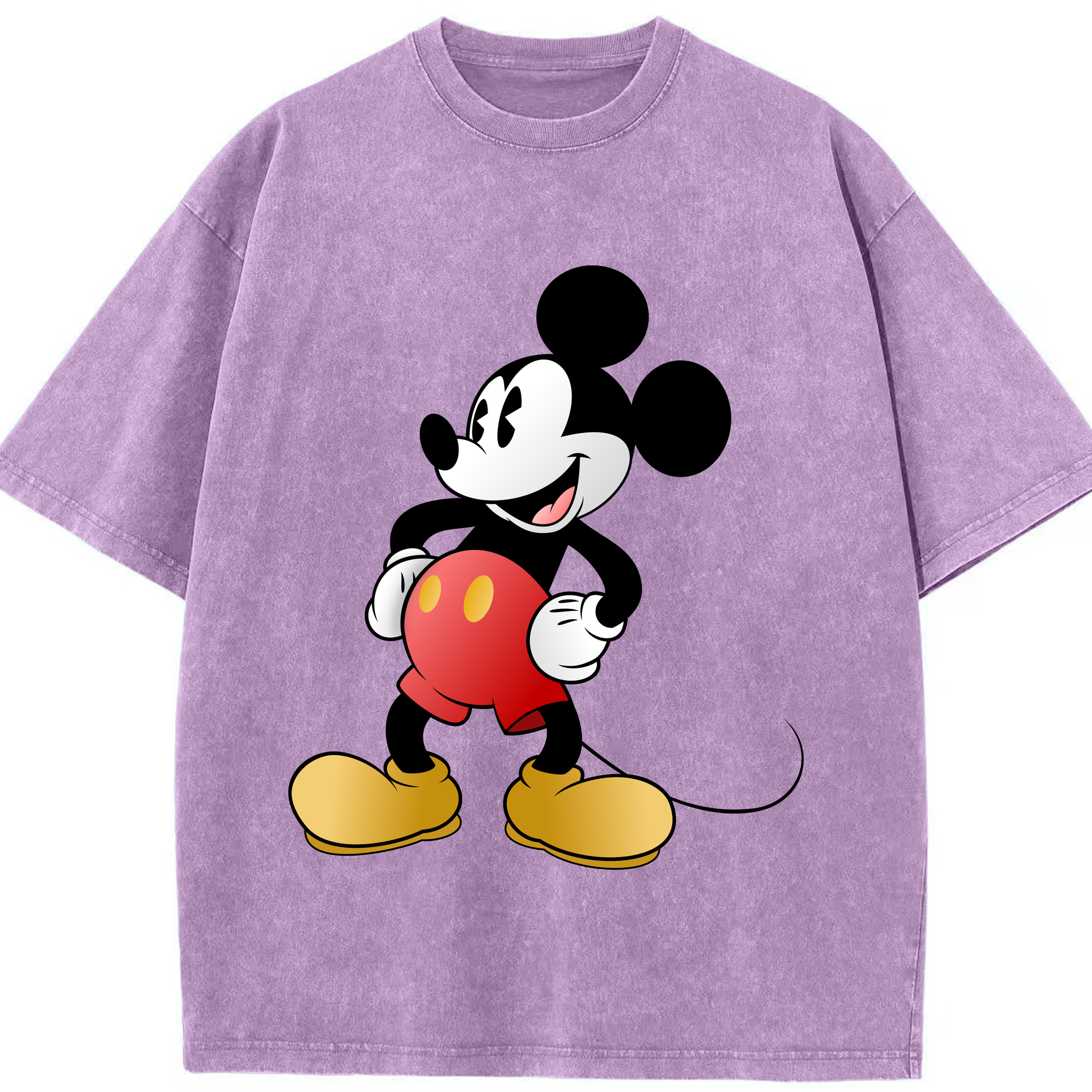 （画像用） ミッキーマウス Mickey Mouse 綿100% ヴィンテージ風 半袖Tシャツ（フロントプリント）