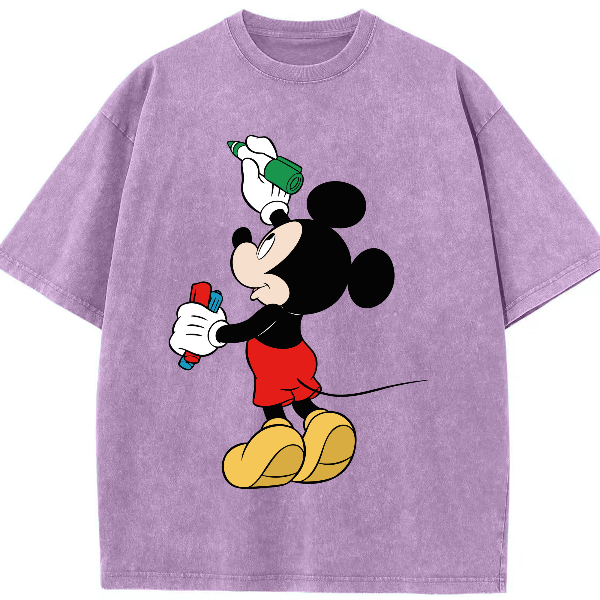 （画像用） ミッキーマウス Mickey Mouse 綿100% ヴィンテージ風 半袖Tシャツ（フロントプリント）