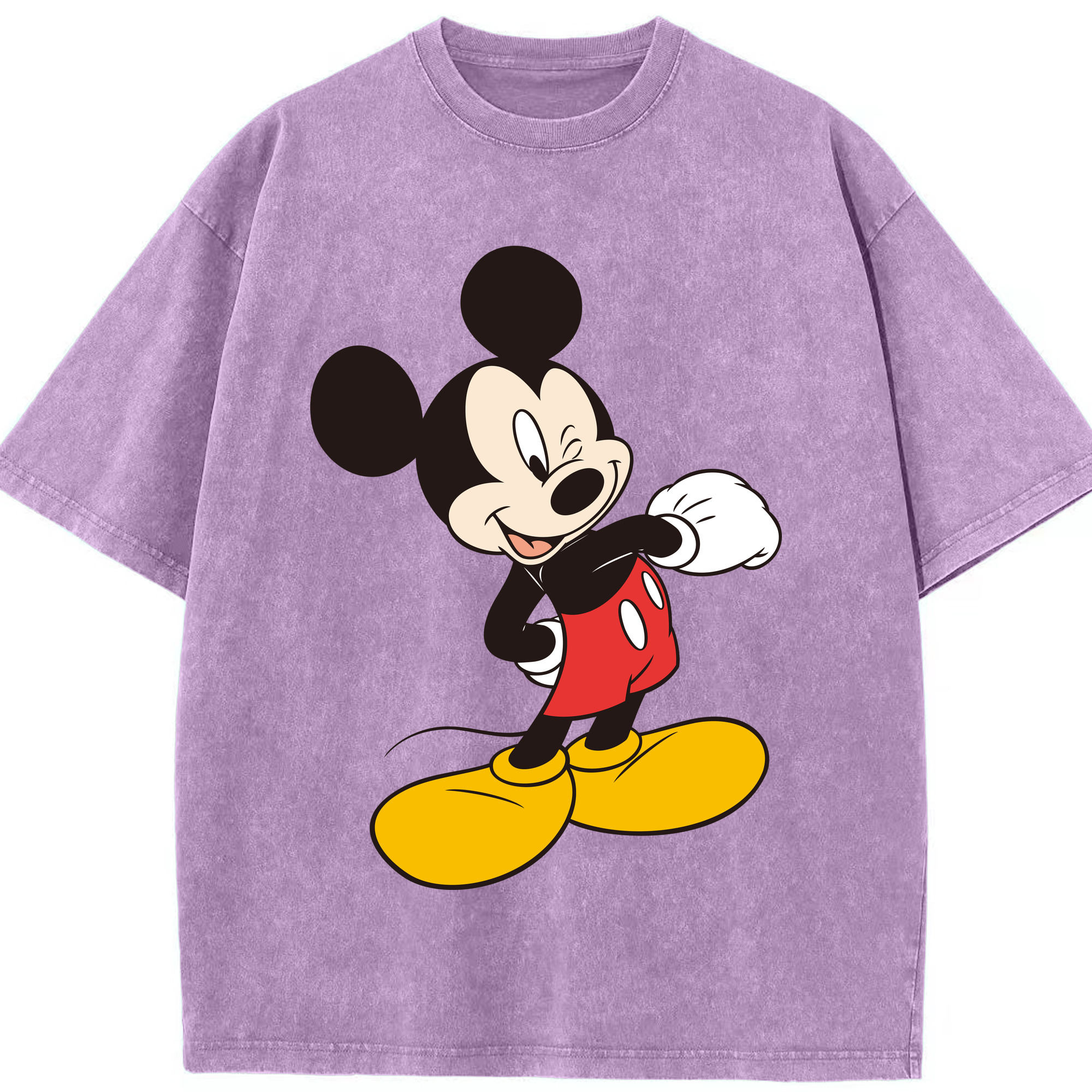 （画像用） ミッキーマウス Mickey Mouse 綿100% ヴィンテージ風 半袖Tシャツ（フロントプリント）