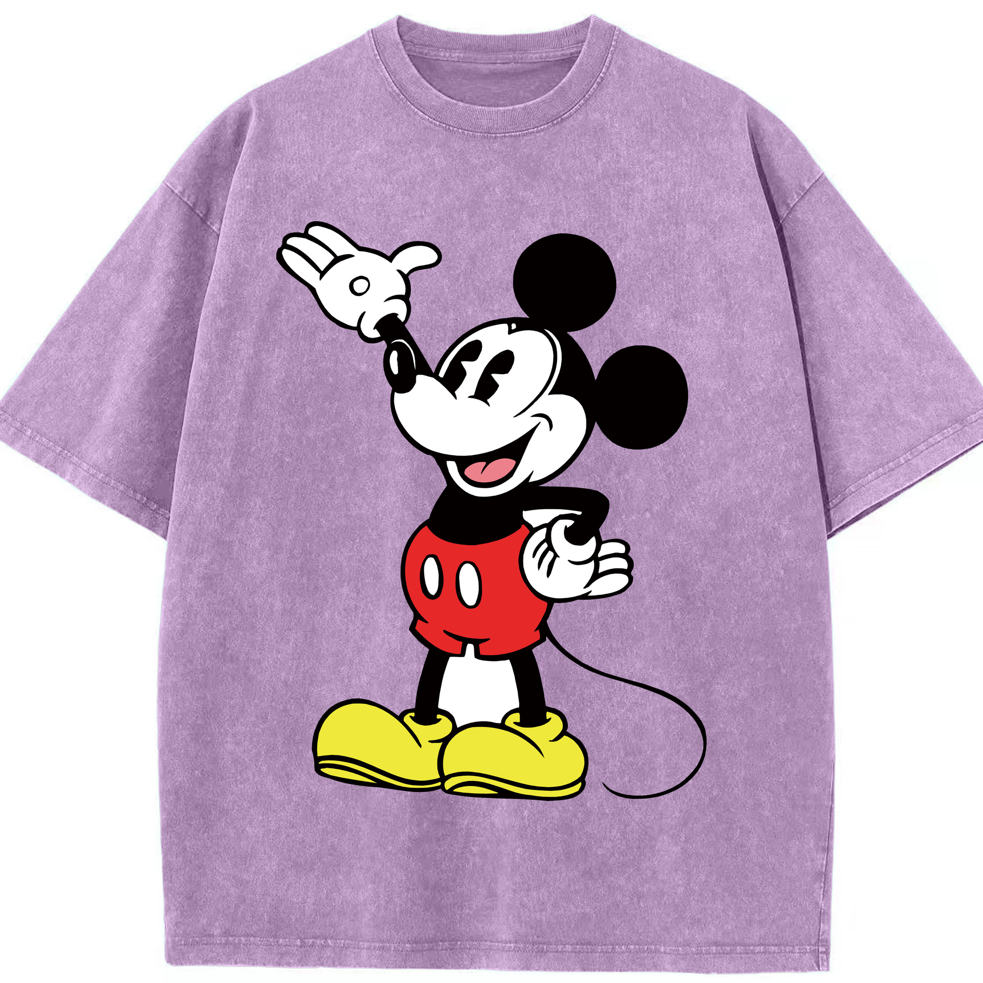 （画像用） ミッキーマウス Mickey Mouse 綿100% ヴィンテージ風 半袖Tシャツ（フロントプリント）