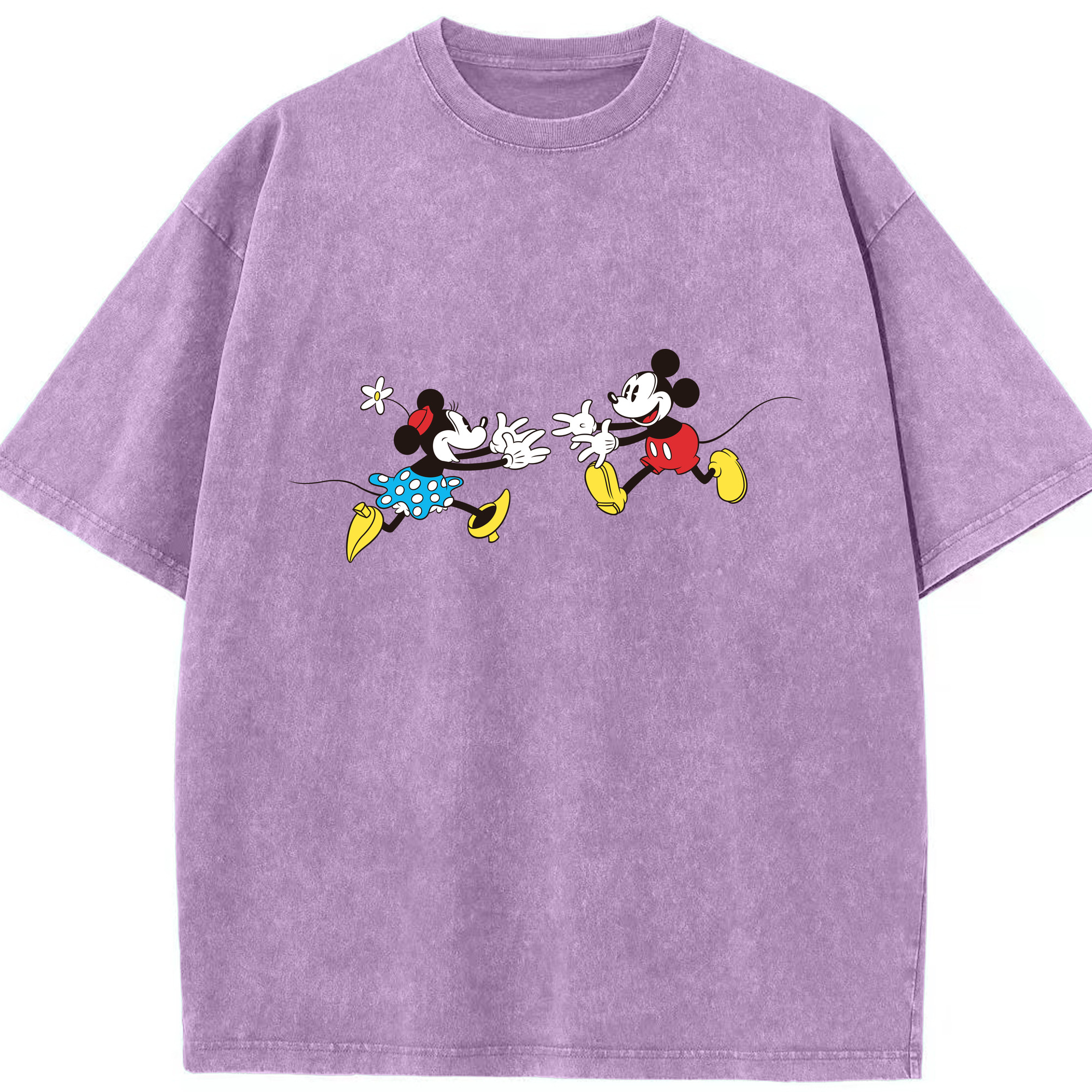 （画像用） ミッキーマウス Mickey Mouse 綿100% ヴィンテージ風 半袖Tシャツ（フロントプリント）
