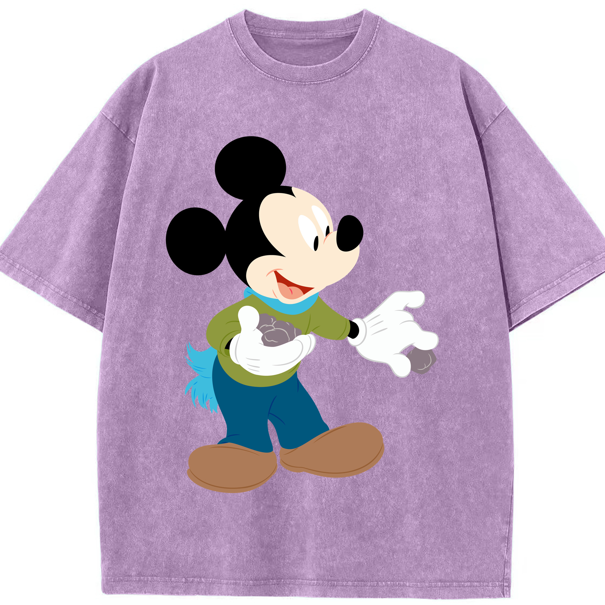 （画像用） ミッキーマウス Mickey Mouse 綿100% ヴィンテージ風 半袖Tシャツ（フロントプリント）