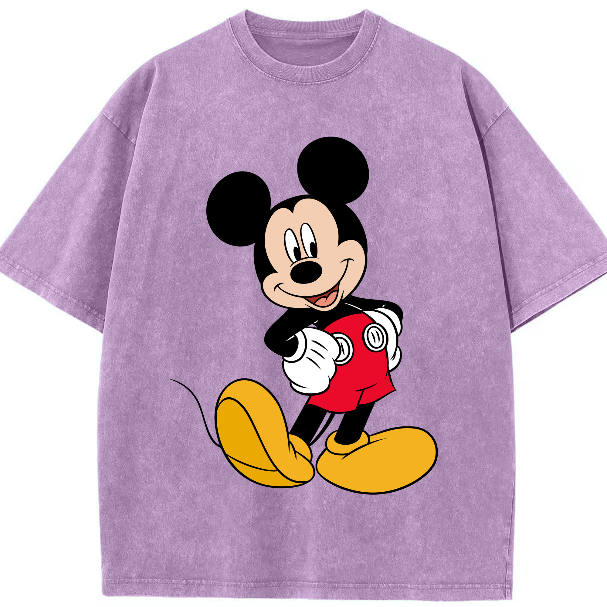 （画像用） ミッキーマウス Mickey Mouse 綿100% ヴィンテージ風 半袖Tシャツ（フロントプリント）