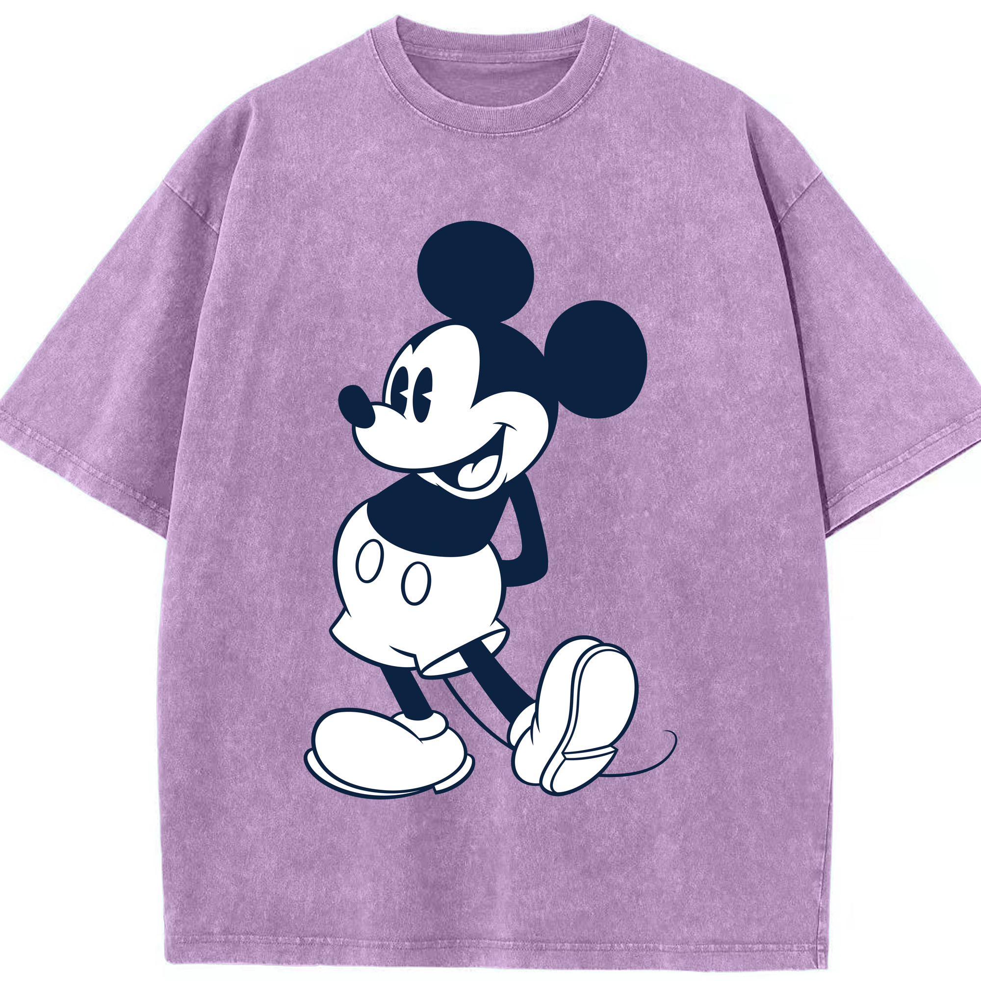 （画像用） ミッキーマウス Mickey Mouse 綿100% ヴィンテージ風 半袖Tシャツ（フロントプリント）