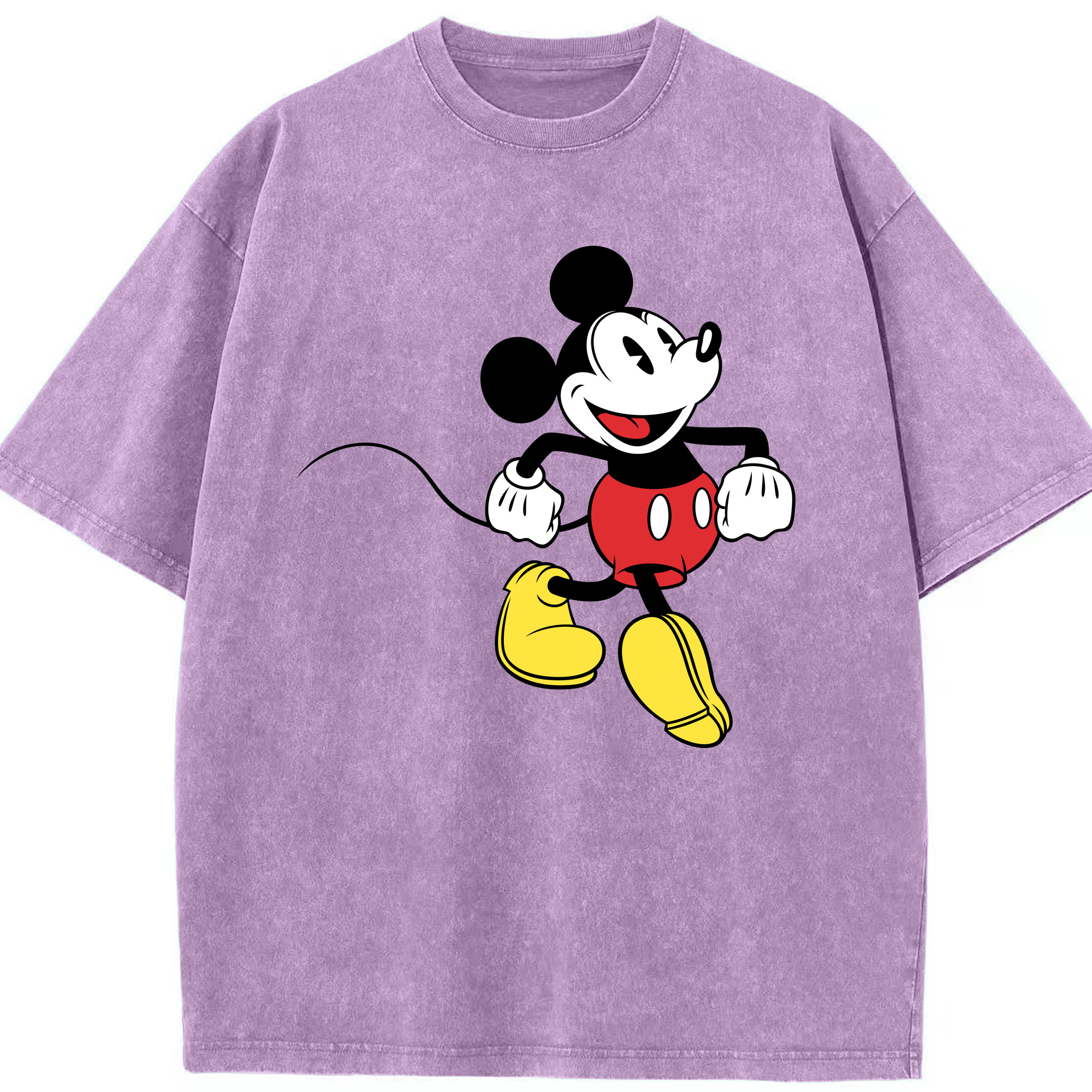 （画像用） ミッキーマウス Mickey Mouse 綿100% ヴィンテージ風 半袖Tシャツ（フロントプリント）