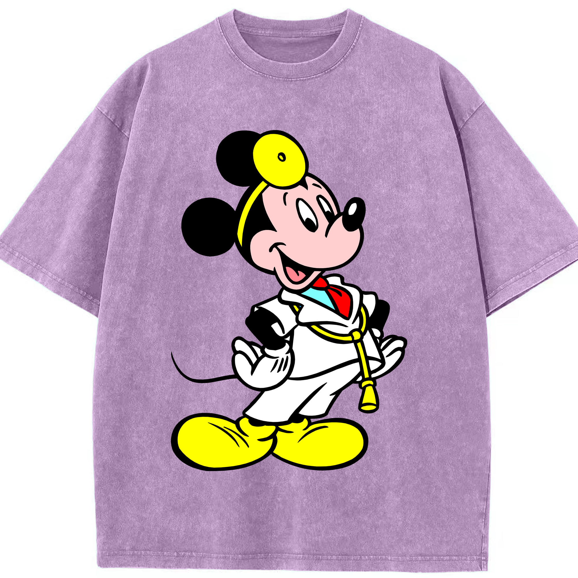 （画像用） ミッキーマウス Mickey Mouse 綿100% ヴィンテージ風 半袖Tシャツ（フロントプリント）
