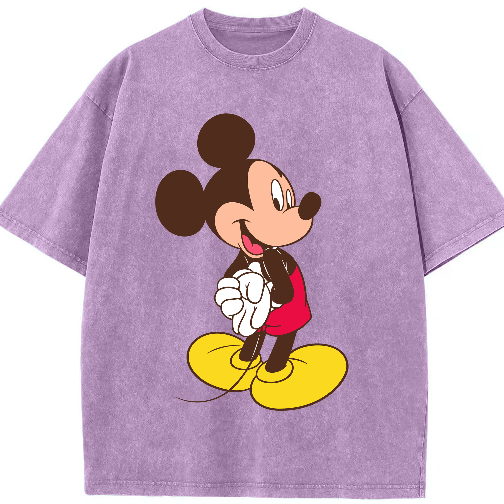 （画像用） ミッキーマウス Mickey Mouse 綿100% ヴィンテージ風 半袖Tシャツ（フロントプリント）