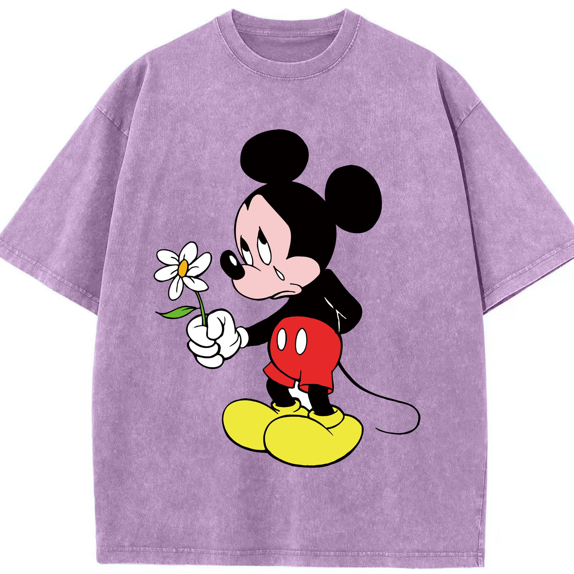 （画像用） ミッキーマウス Mickey Mouse 綿100% ヴィンテージ風 半袖Tシャツ（フロントプリント）
