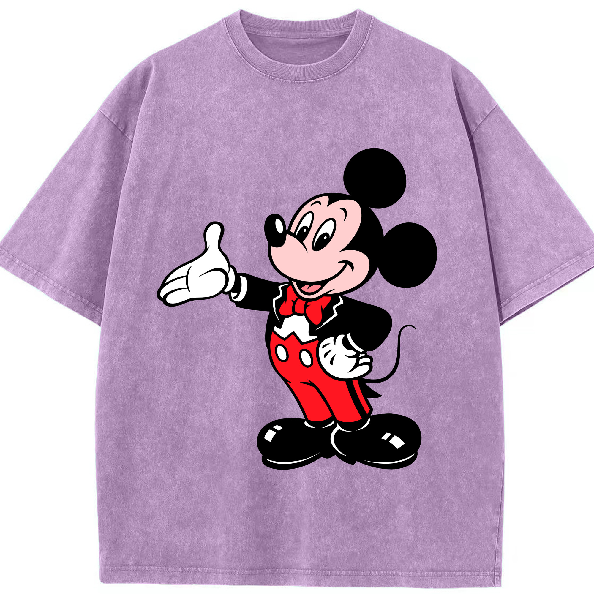 （画像用） ミッキーマウス Mickey Mouse 綿100% ヴィンテージ風 半袖Tシャツ（フロントプリント）