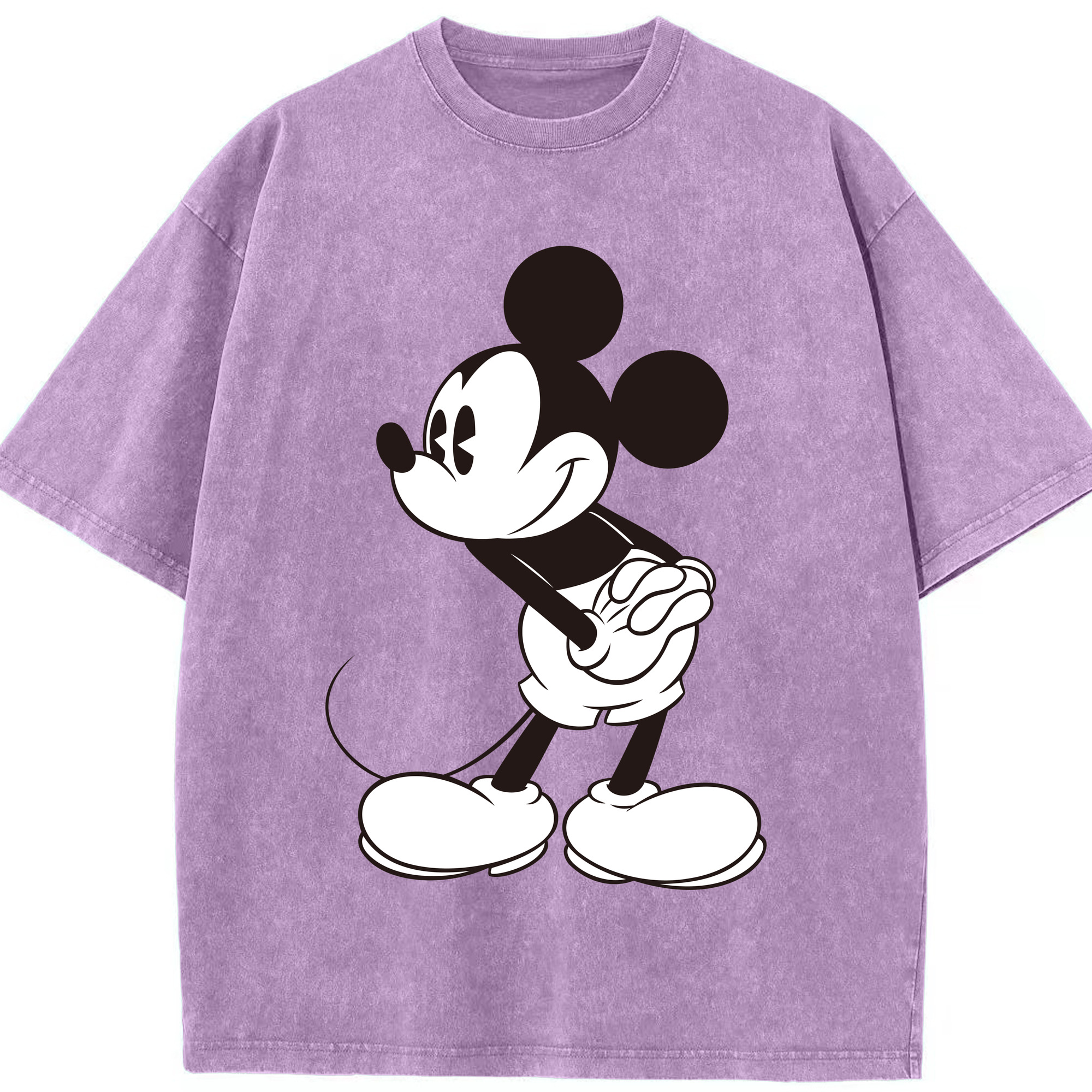 （画像用） ミッキーマウス Mickey Mouse 綿100% ヴィンテージ風 半袖Tシャツ（フロントプリント）