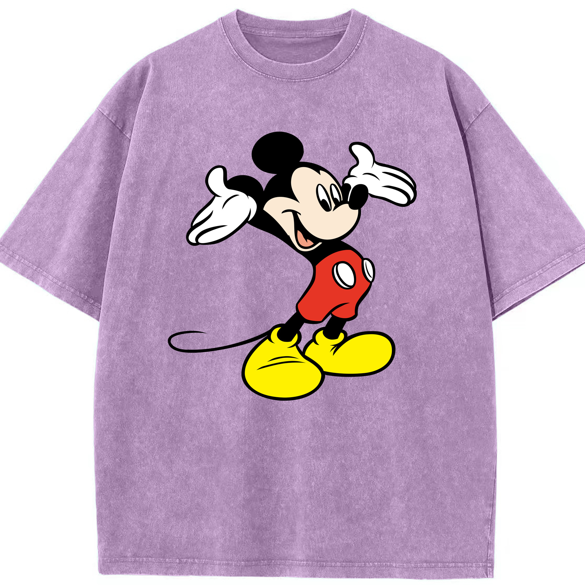 （画像用） ミッキーマウス Mickey Mouse 綿100% ヴィンテージ風 半袖Tシャツ（フロントプリント）