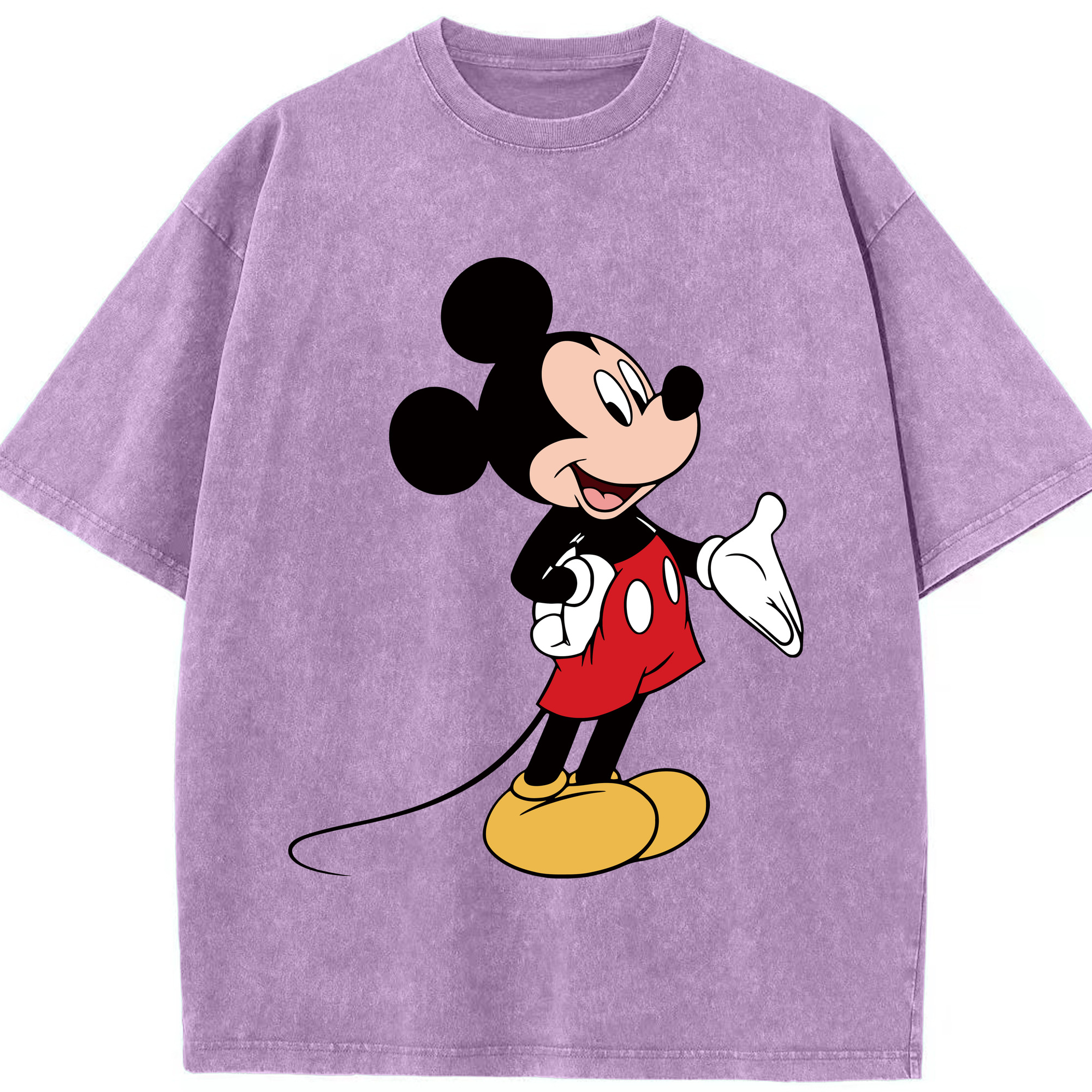 （画像用） ミッキーマウス Mickey Mouse 綿100% ヴィンテージ風 半袖Tシャツ（フロントプリント）