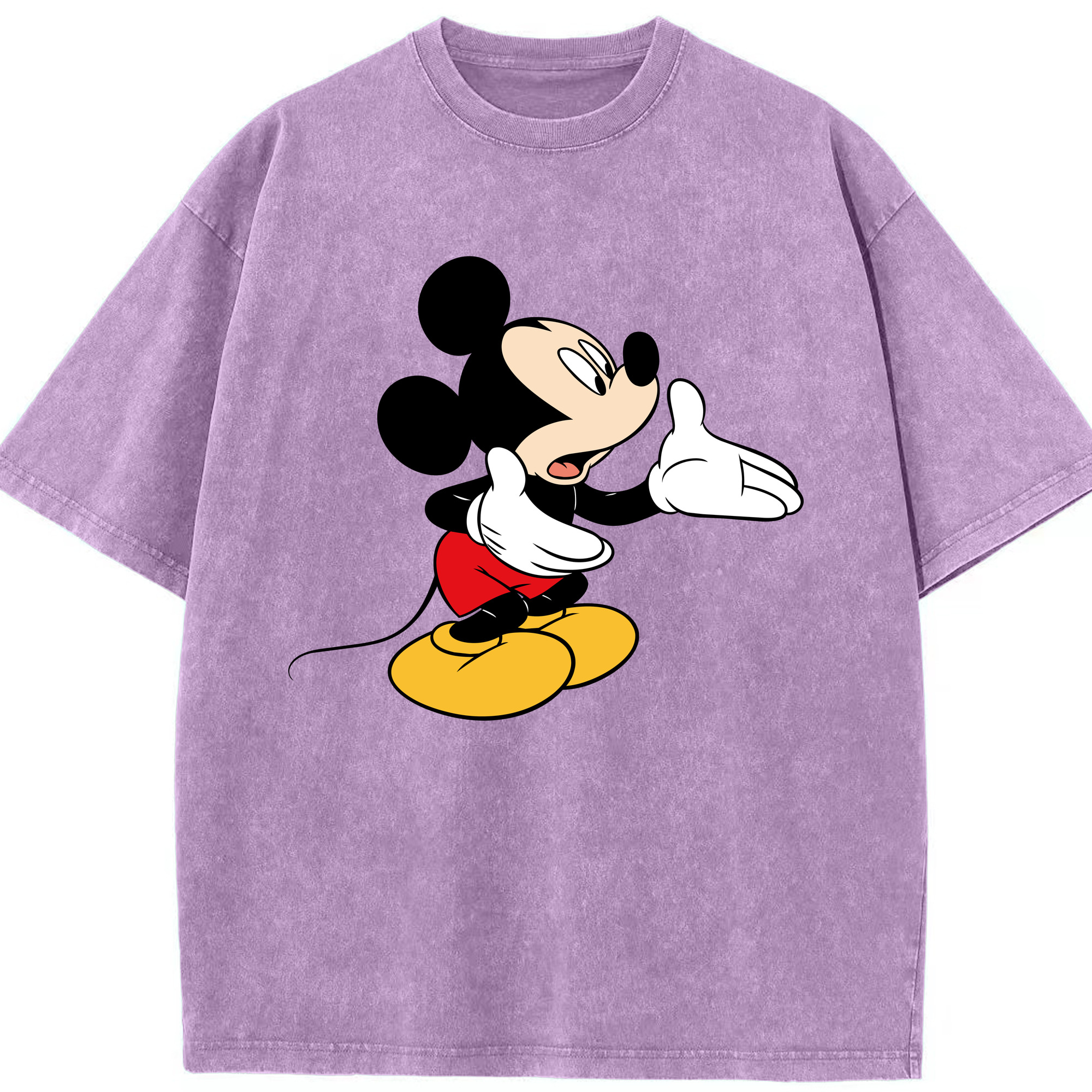 （画像用） ミッキーマウス Mickey Mouse 綿100% ヴィンテージ風 半袖Tシャツ（フロントプリント）
