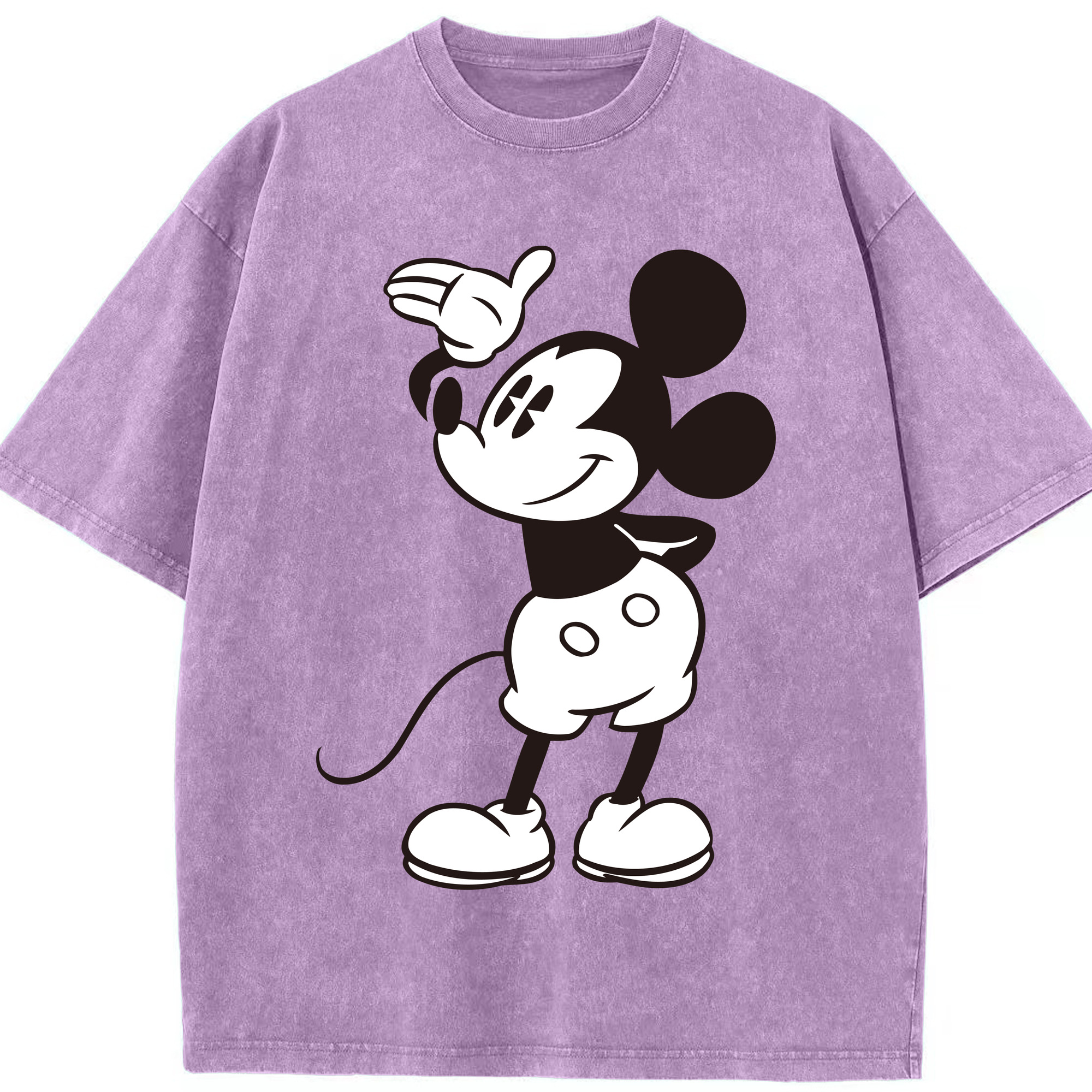 （画像用） ミッキーマウス Mickey Mouse 綿100% ヴィンテージ風 半袖Tシャツ（フロントプリント）