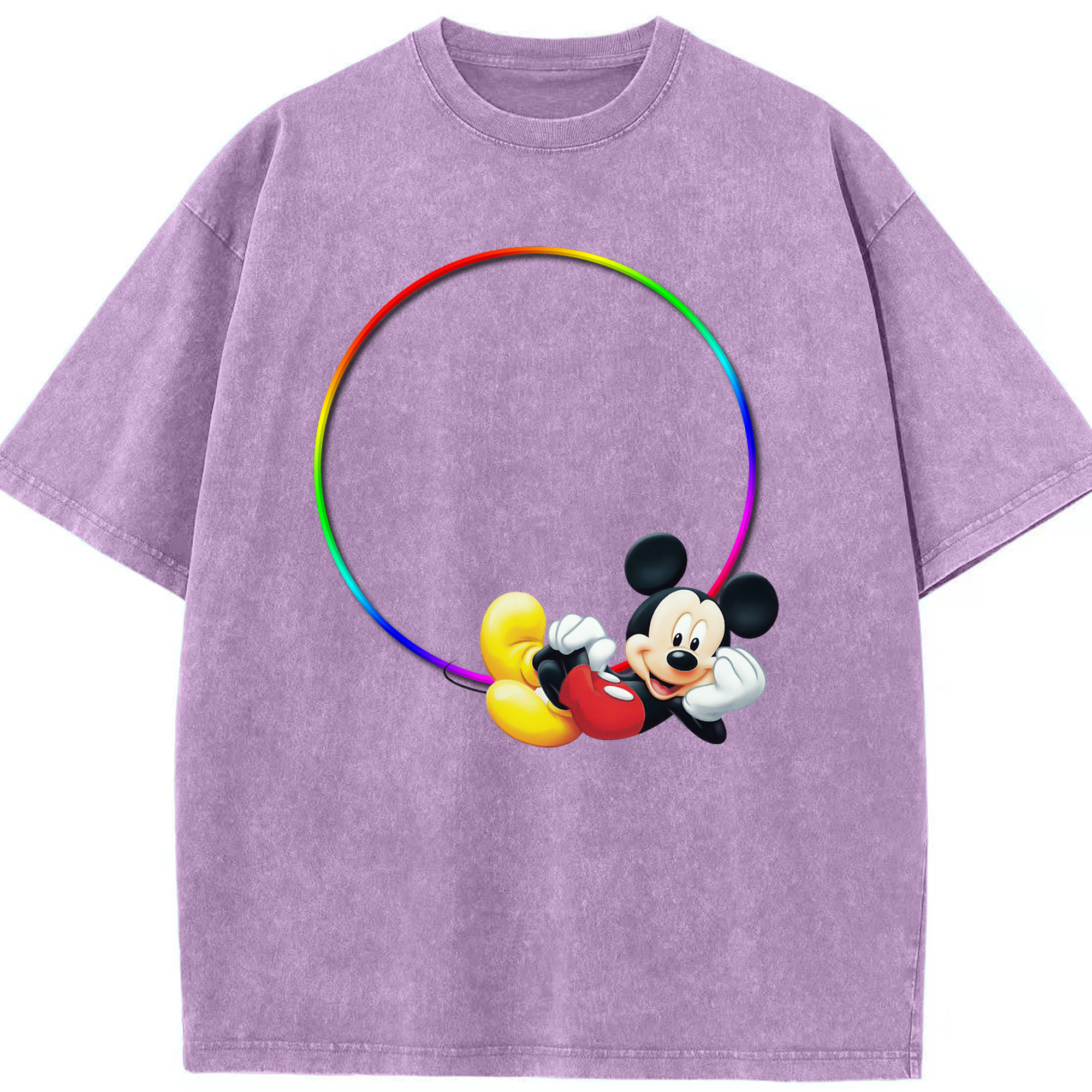 （画像用） ミッキーマウス Mickey Mouse 綿100% ヴィンテージ風 半袖Tシャツ（フロントプリント）