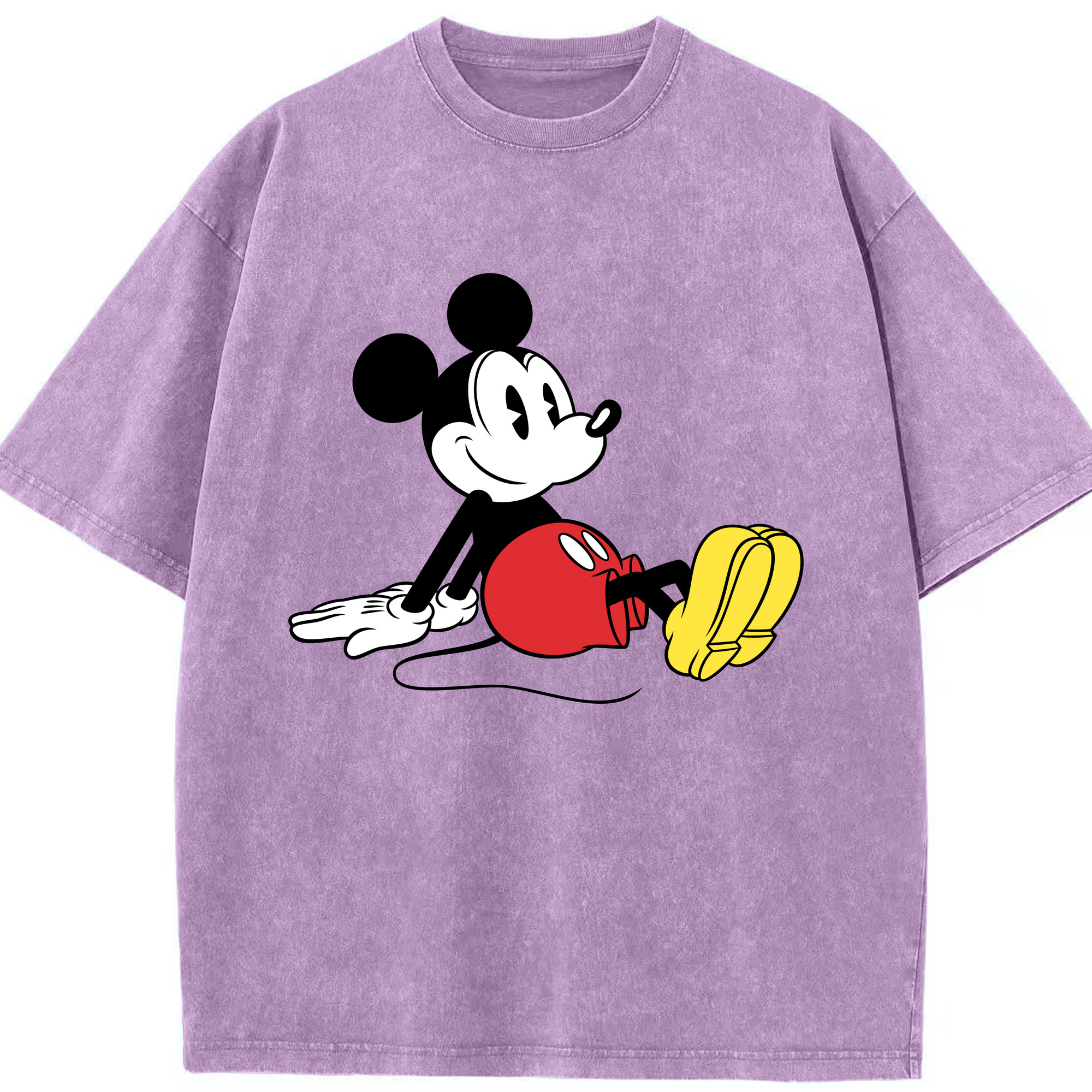 （画像用） ミッキーマウス Mickey Mouse 綿100% ヴィンテージ風 半袖Tシャツ（フロントプリント）