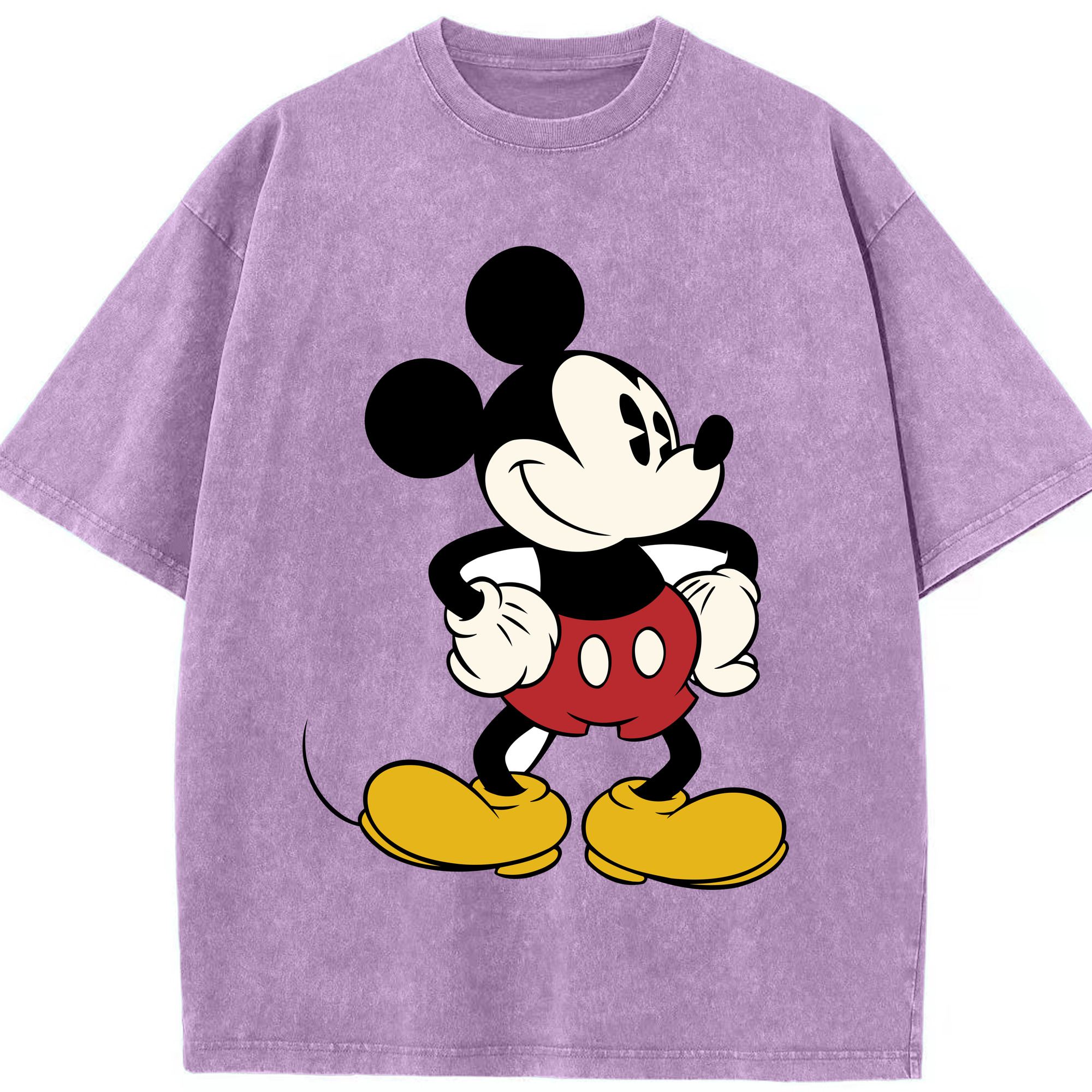 （画像用） ミッキーマウス Mickey Mouse 綿100% ヴィンテージ風 半袖Tシャツ（フロントプリント）