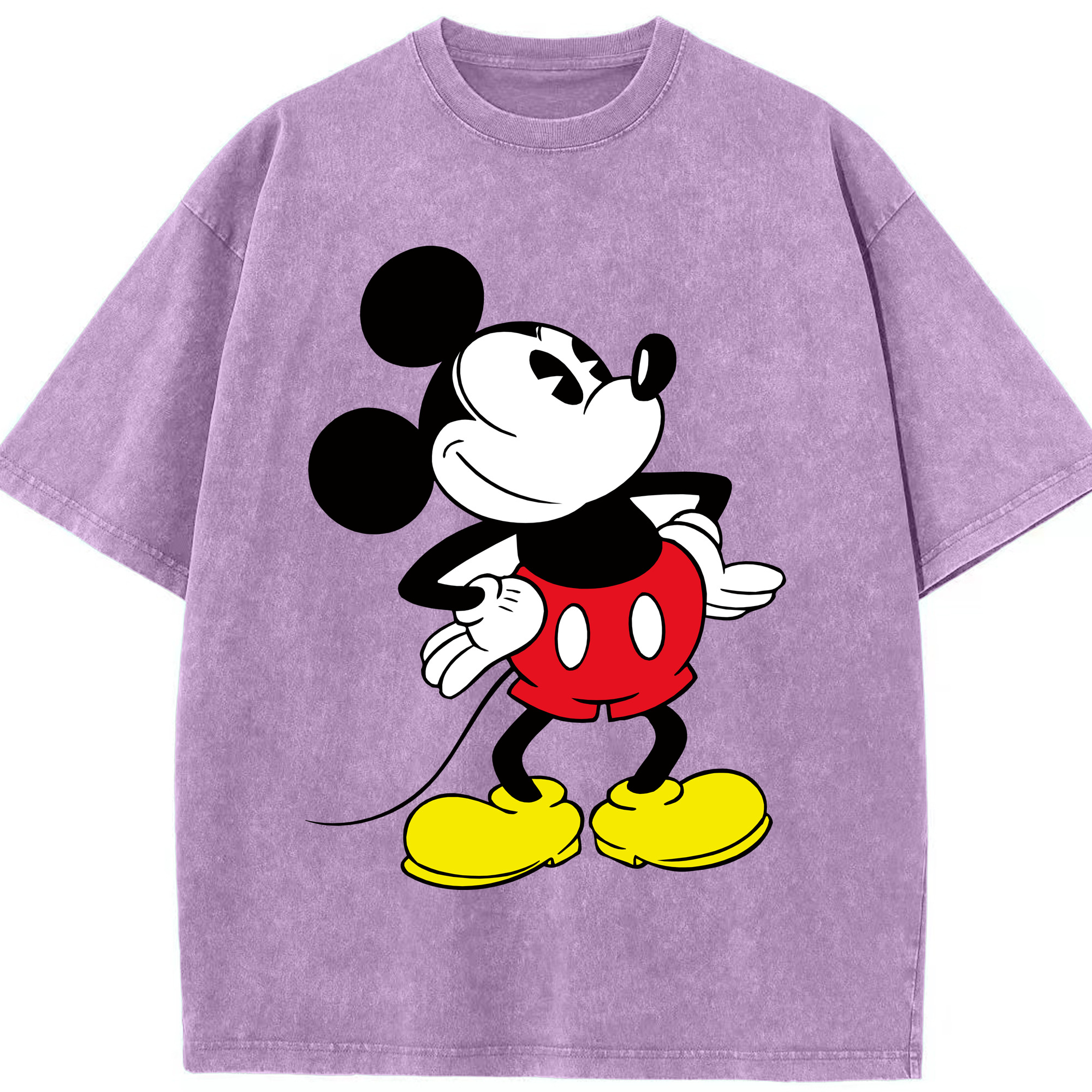 （画像用） ミッキーマウス Mickey Mouse 綿100% ヴィンテージ風 半袖Tシャツ（フロントプリント）