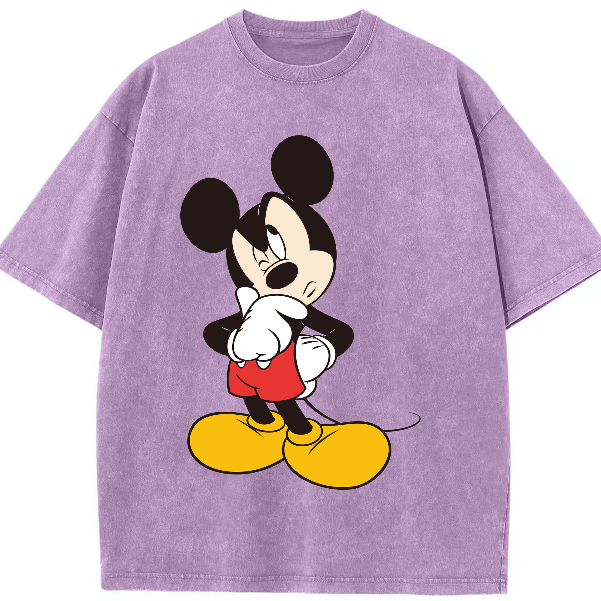 （画像用） ミッキーマウス Mickey Mouse 綿100% ヴィンテージ風 半袖Tシャツ（フロントプリント）