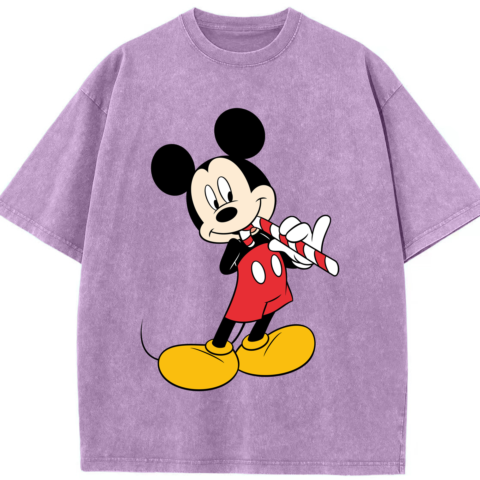 （画像用） ミッキーマウス Mickey Mouse 綿100% ヴィンテージ風 半袖Tシャツ（フロントプリント）