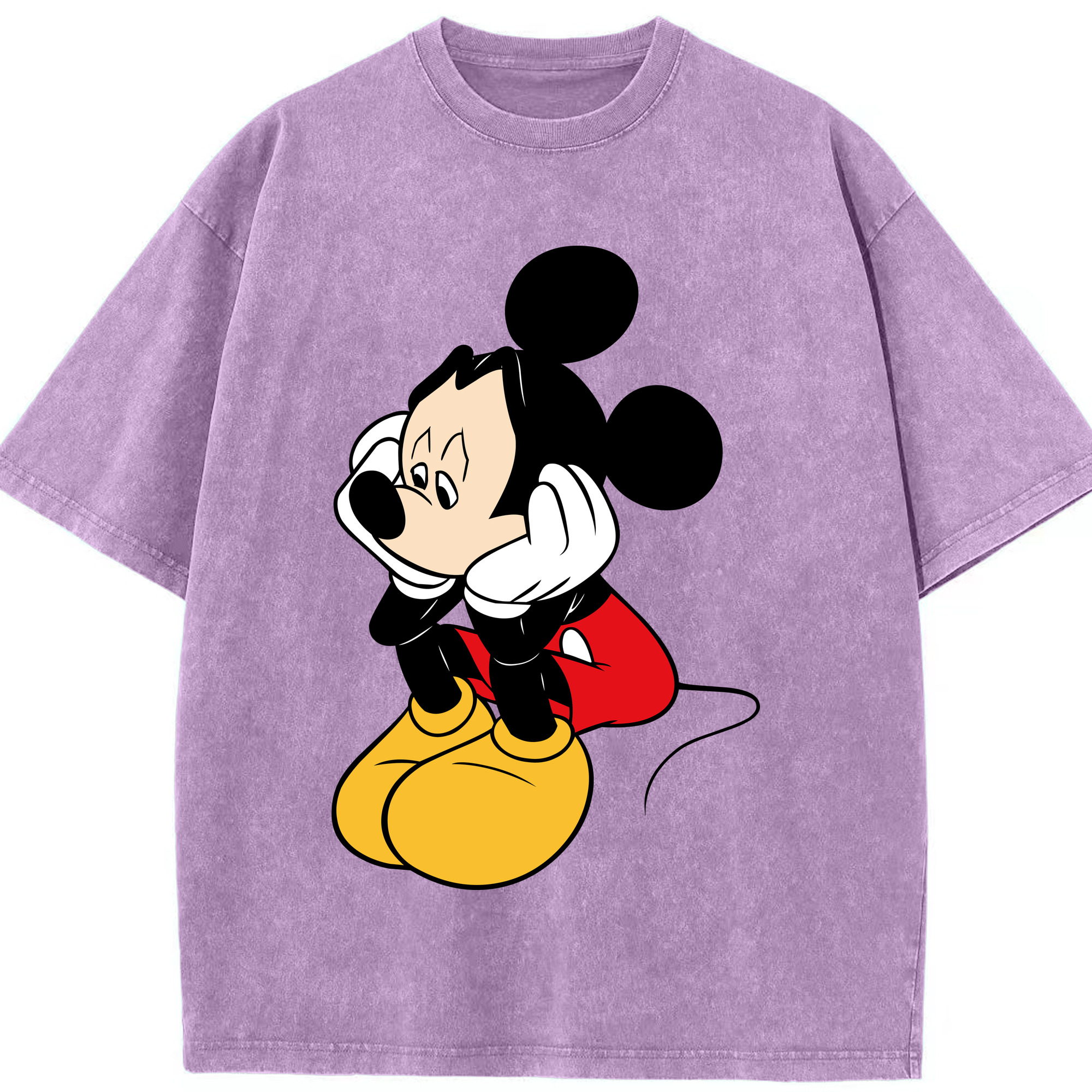 （画像用） ミッキーマウス Mickey Mouse 綿100% ヴィンテージ風 半袖Tシャツ（フロントプリント）