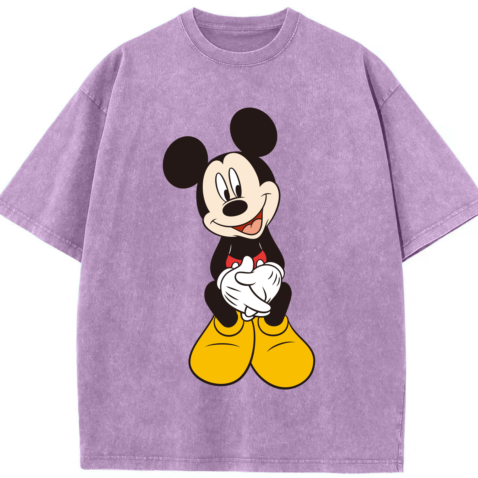 （画像用） ミッキーマウス Mickey Mouse 綿100% ヴィンテージ風 半袖Tシャツ（フロントプリント）