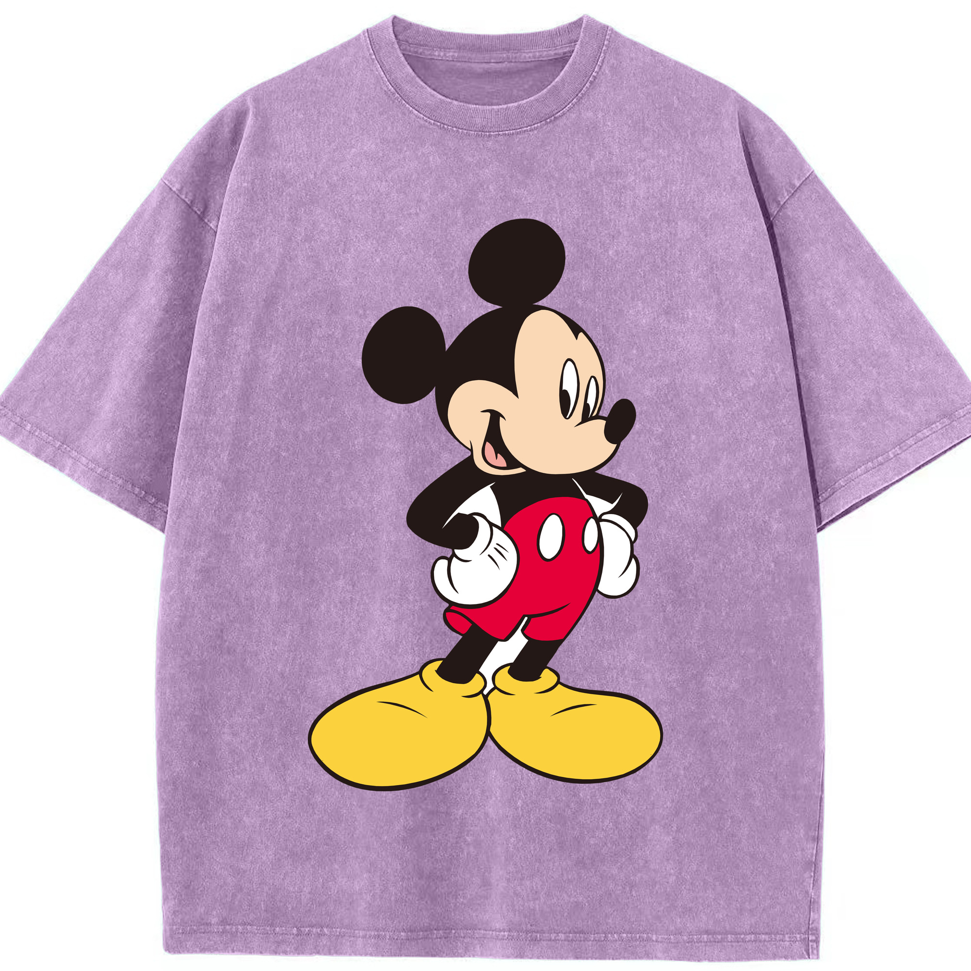 （画像用） ミッキーマウス Mickey Mouse 綿100% ヴィンテージ風 半袖Tシャツ（フロントプリント）