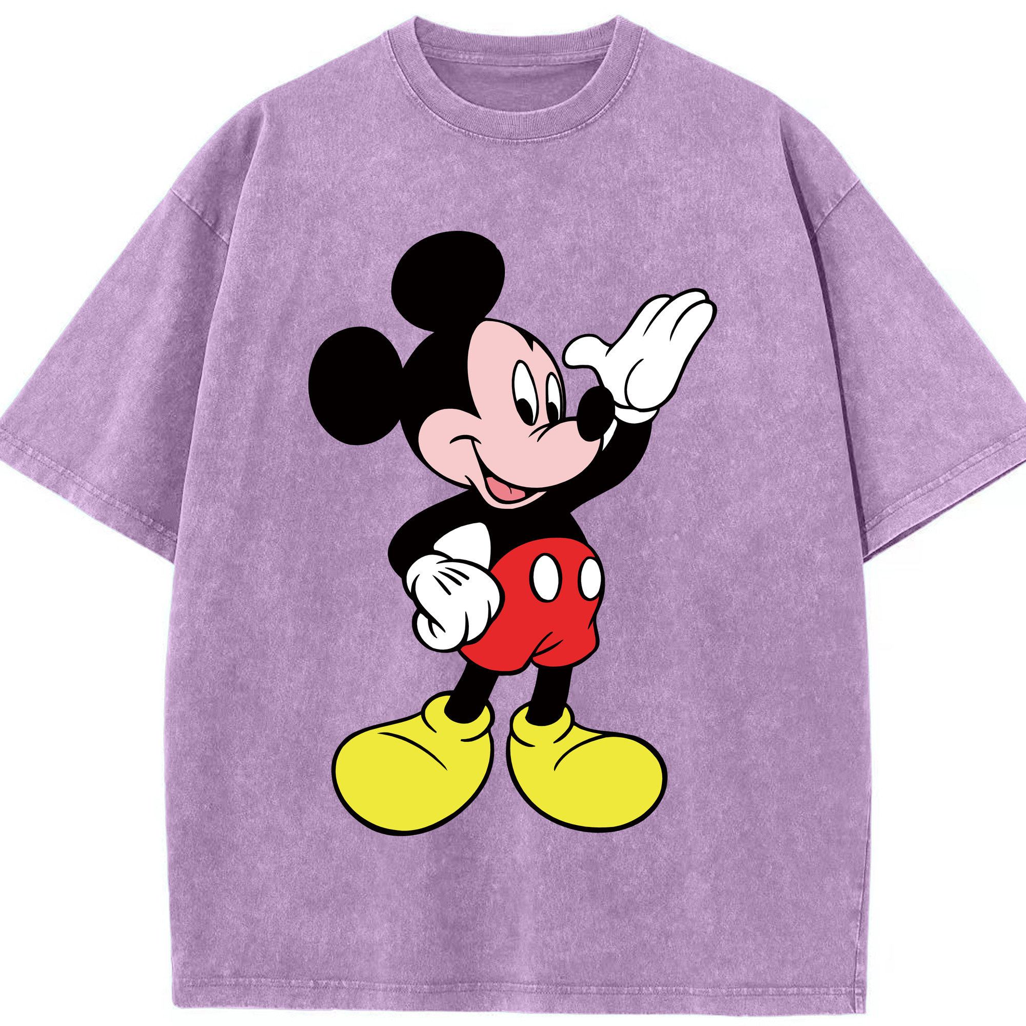 （画像用） ミッキーマウス Mickey Mouse 綿100% ヴィンテージ風 半袖Tシャツ（フロントプリント）