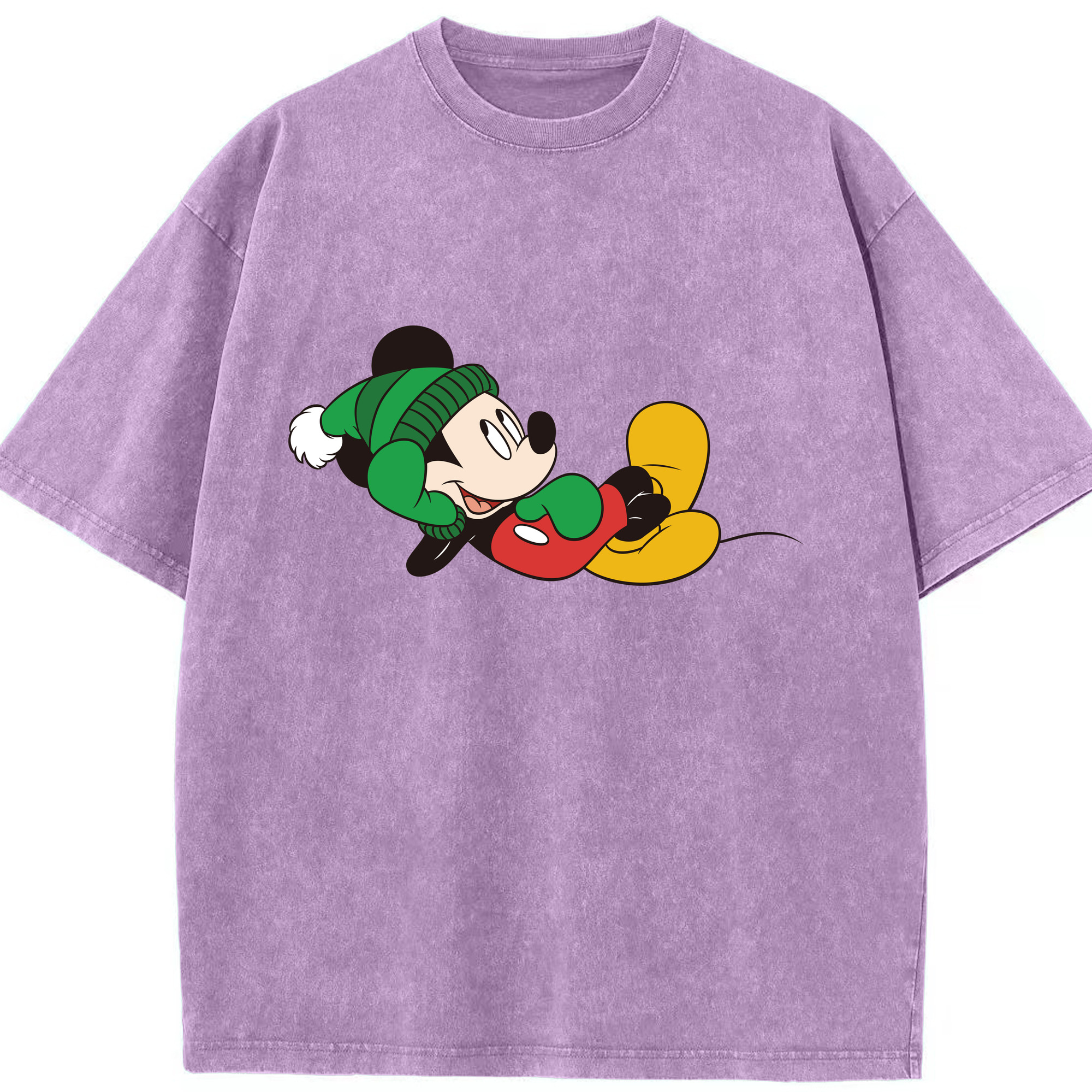 （画像用） ミッキーマウス Mickey Mouse 綿100% ヴィンテージ風 半袖Tシャツ（フロントプリント）