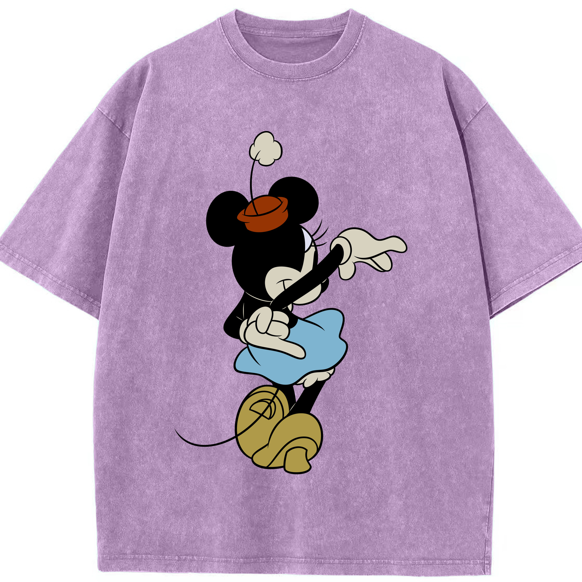 （画像用） ミッキーマウス Mickey Mouse 綿100% ヴィンテージ風 半袖Tシャツ（フロントプリント）