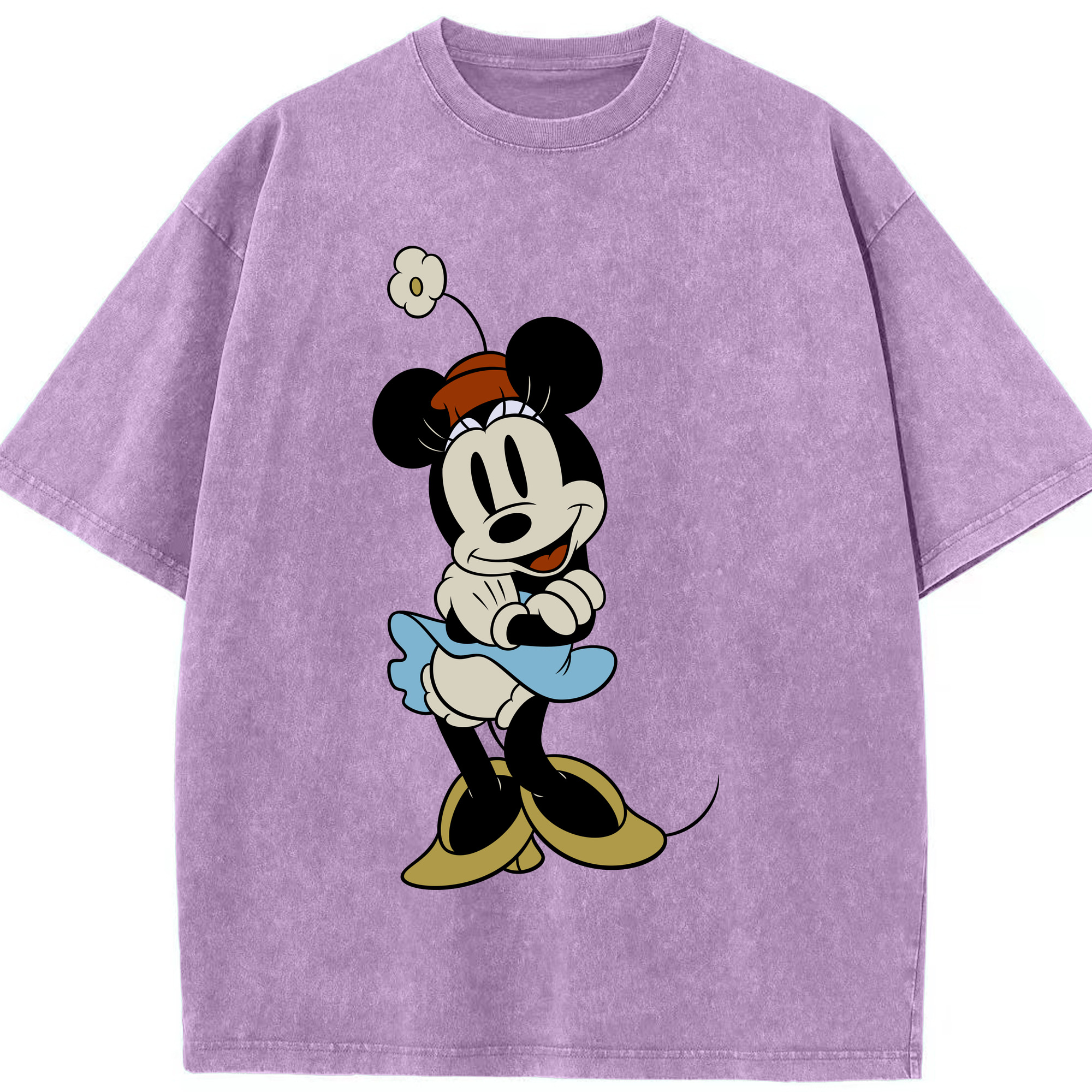 （画像用） ミッキーマウス Mickey Mouse 綿100% ヴィンテージ風 半袖Tシャツ（フロントプリント）