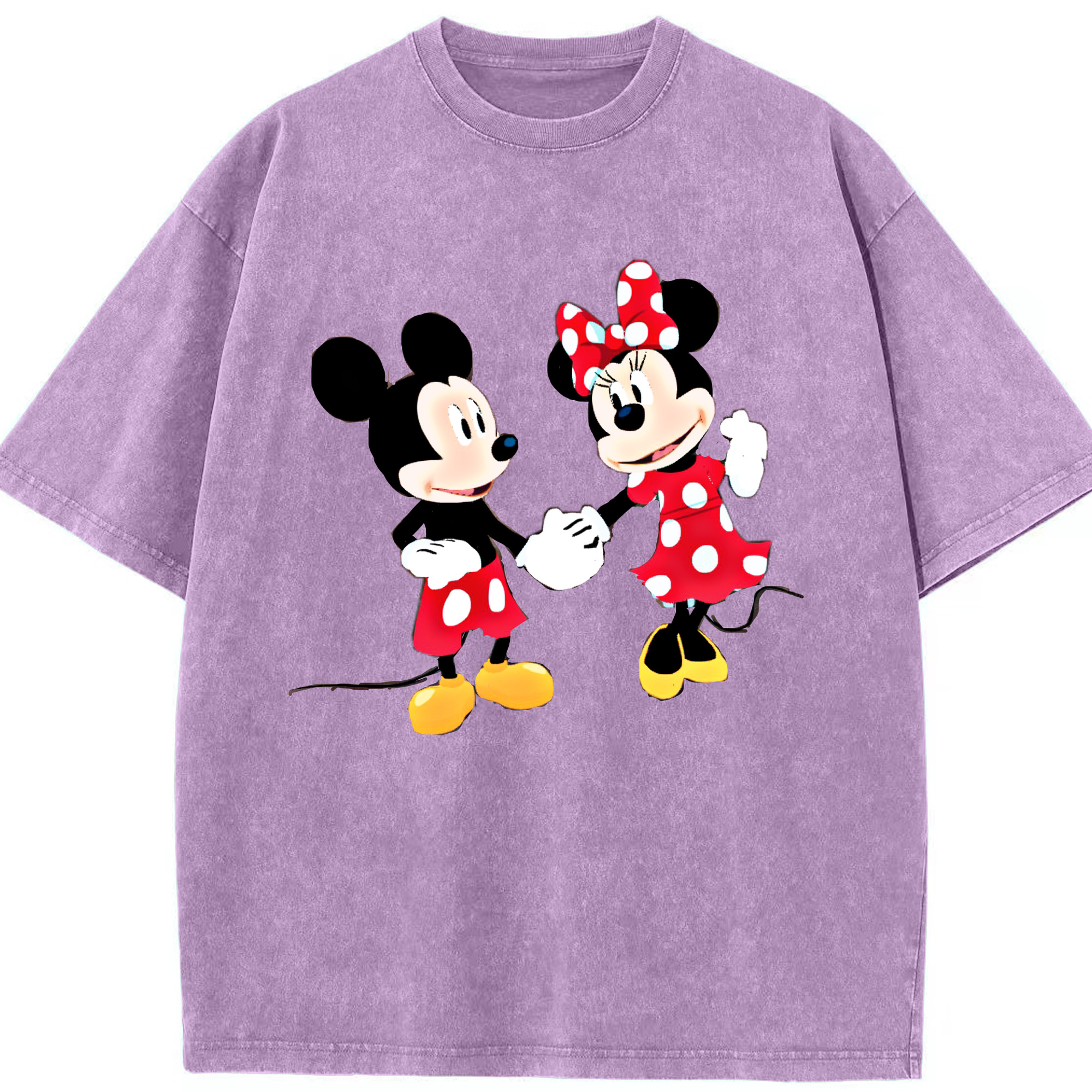 （画像用） ミッキーマウス Mickey Mouse 綿100% ヴィンテージ風 半袖Tシャツ（フロントプリント）