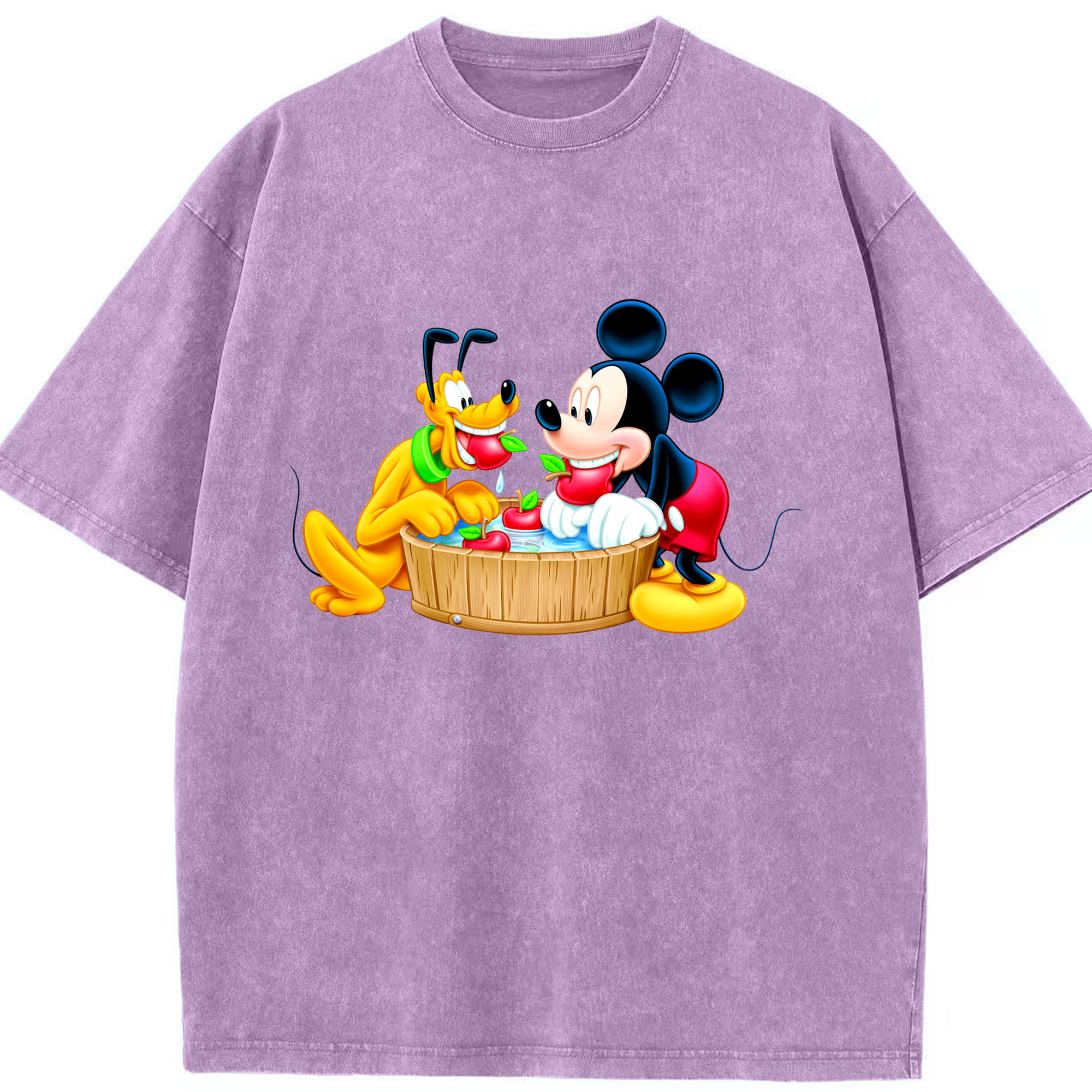 （画像用） ミッキーマウス Mickey Mouse 綿100% ヴィンテージ風 半袖Tシャツ（フロントプリント）