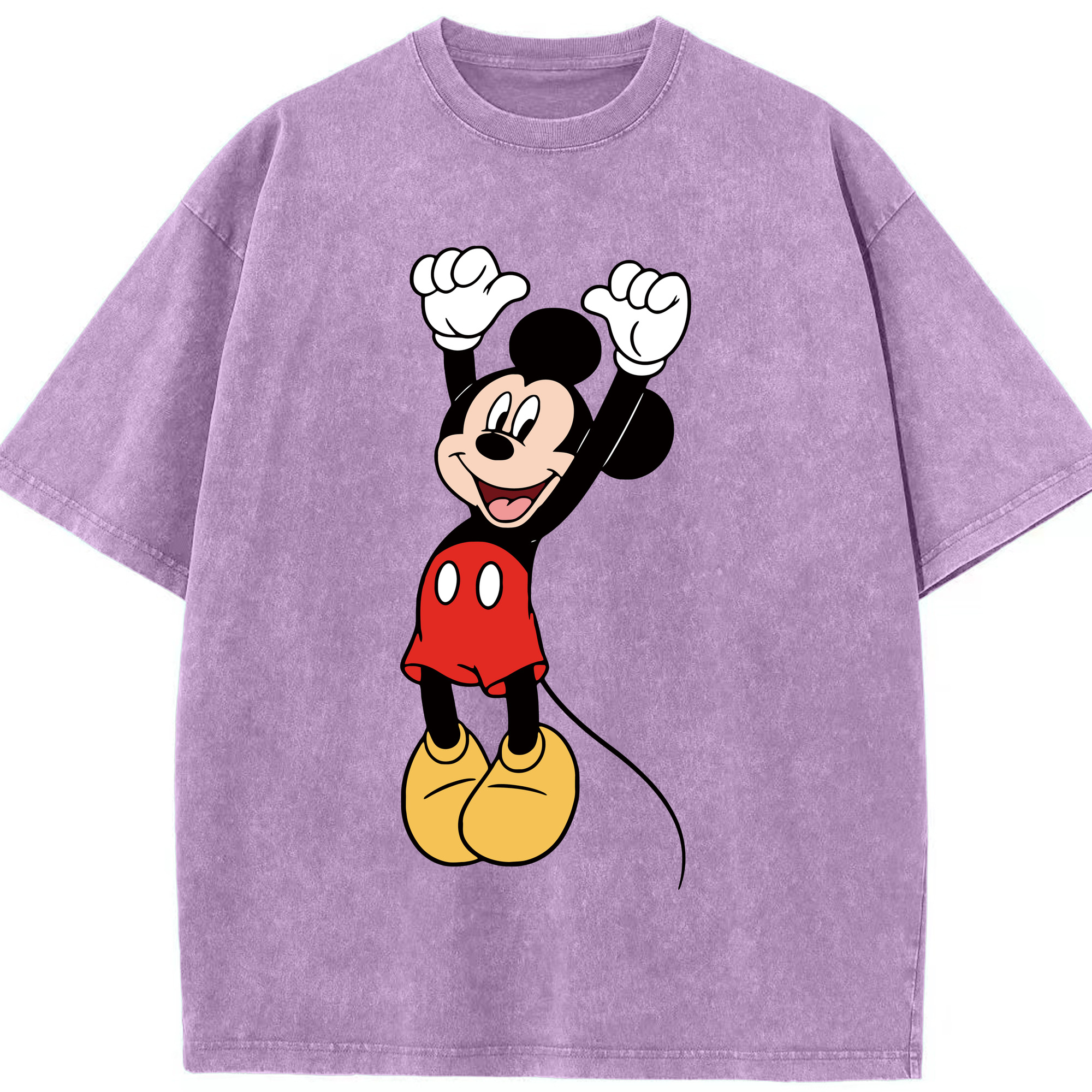 （画像用） ミッキーマウス Mickey Mouse 綿100% ヴィンテージ風 半袖Tシャツ（フロントプリント）