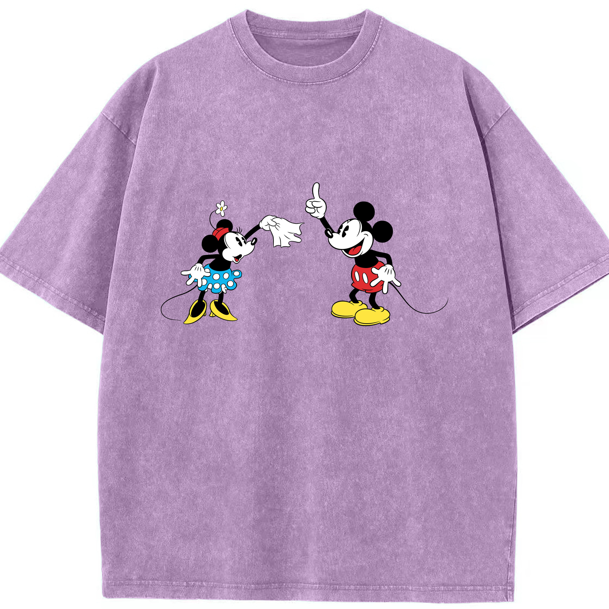 （画像用） ミッキーマウス Mickey Mouse 綿100% ヴィンテージ風 半袖Tシャツ（フロントプリント）